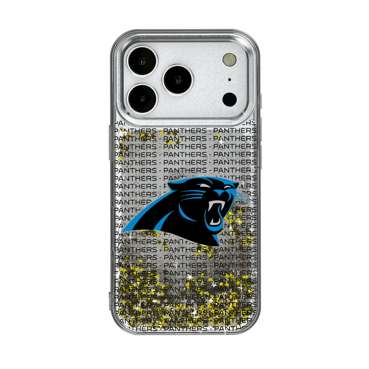 Carolina Panthers Text Backdrop Glitter Phone Case for Apple iPhone 17 Series 1