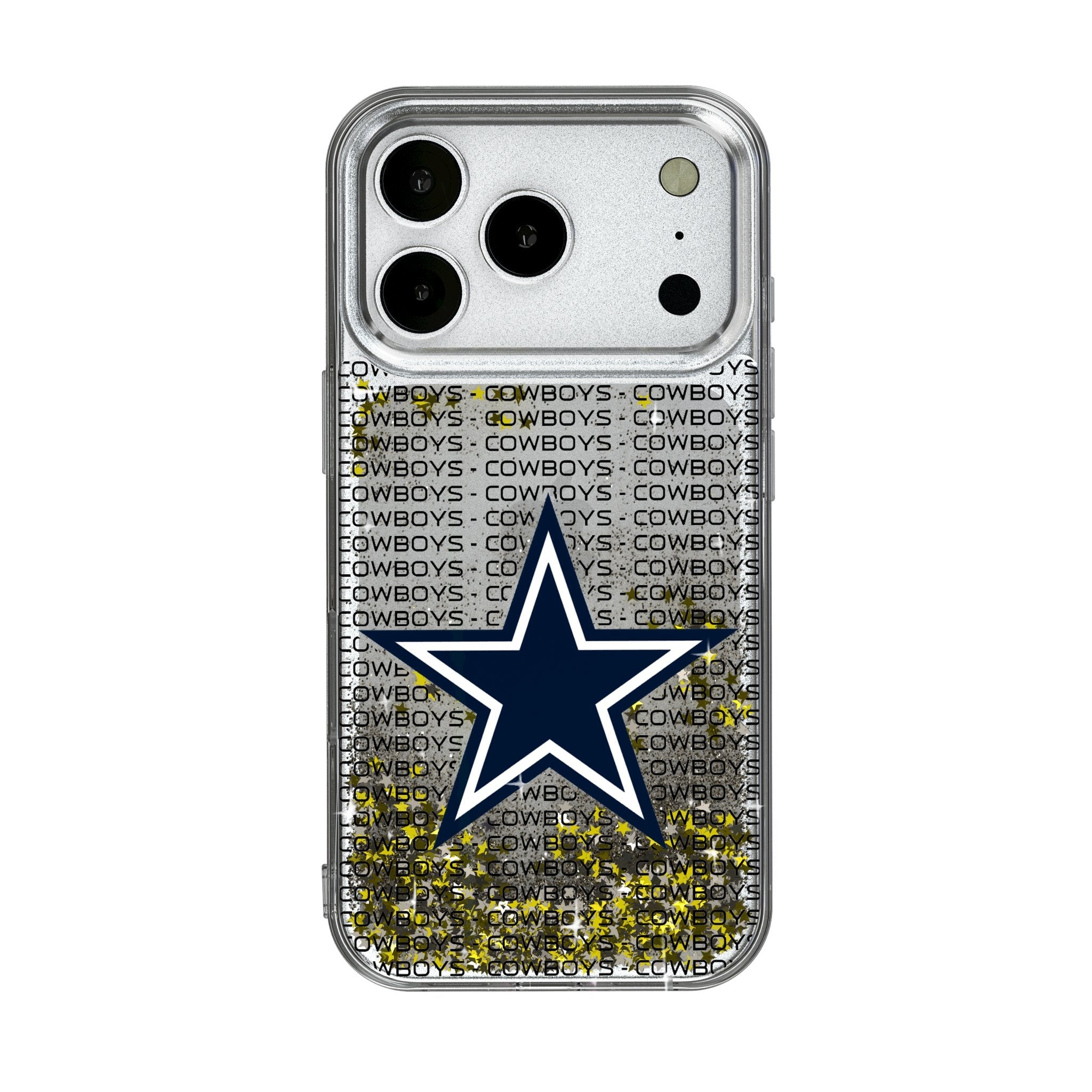Dallas Cowboys Text Backdrop Glitter Phone Case for Apple iPhone 17 Series