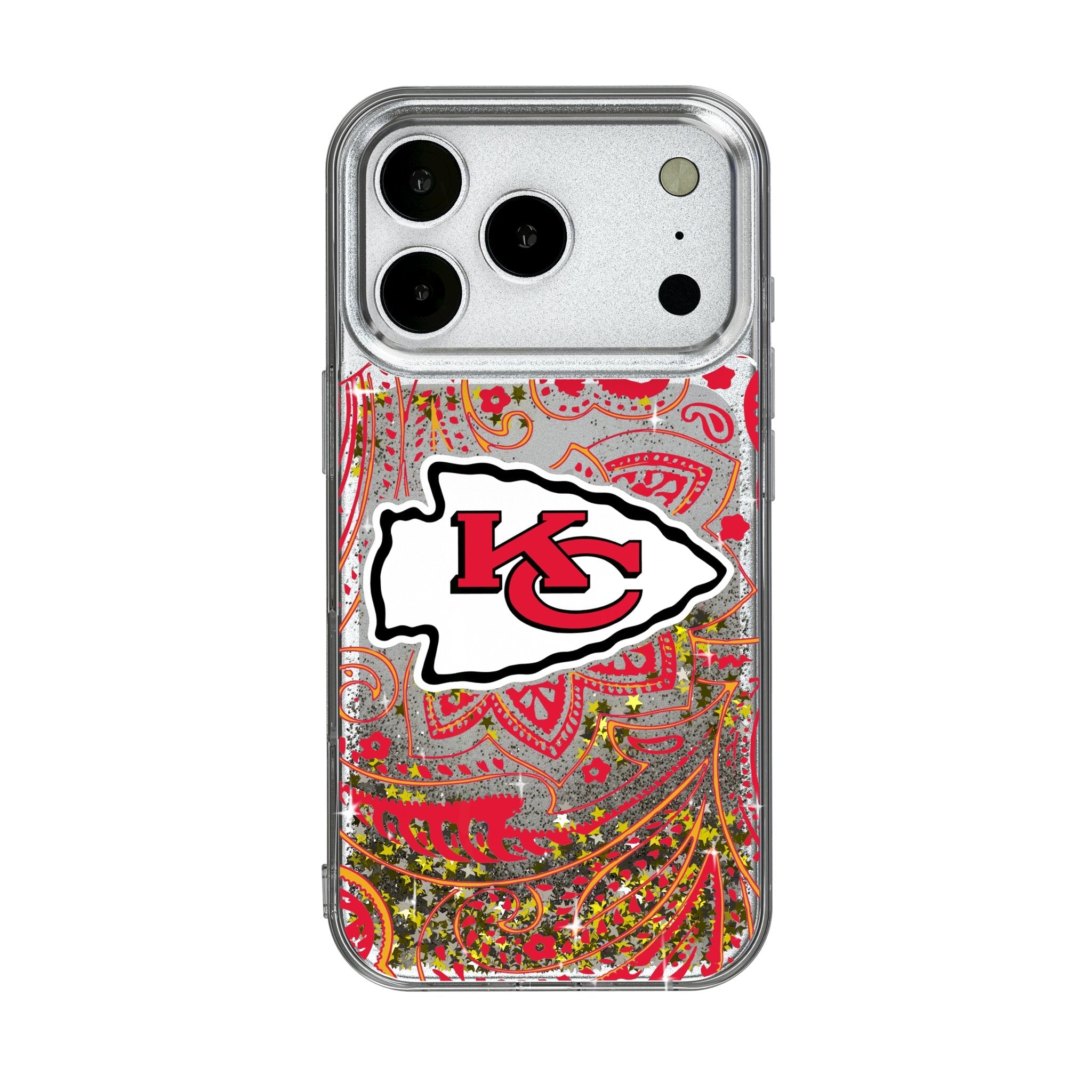 Kansas City Chiefs Paisley Glitter Phone Case for Apple iPhone 17 Series 1
