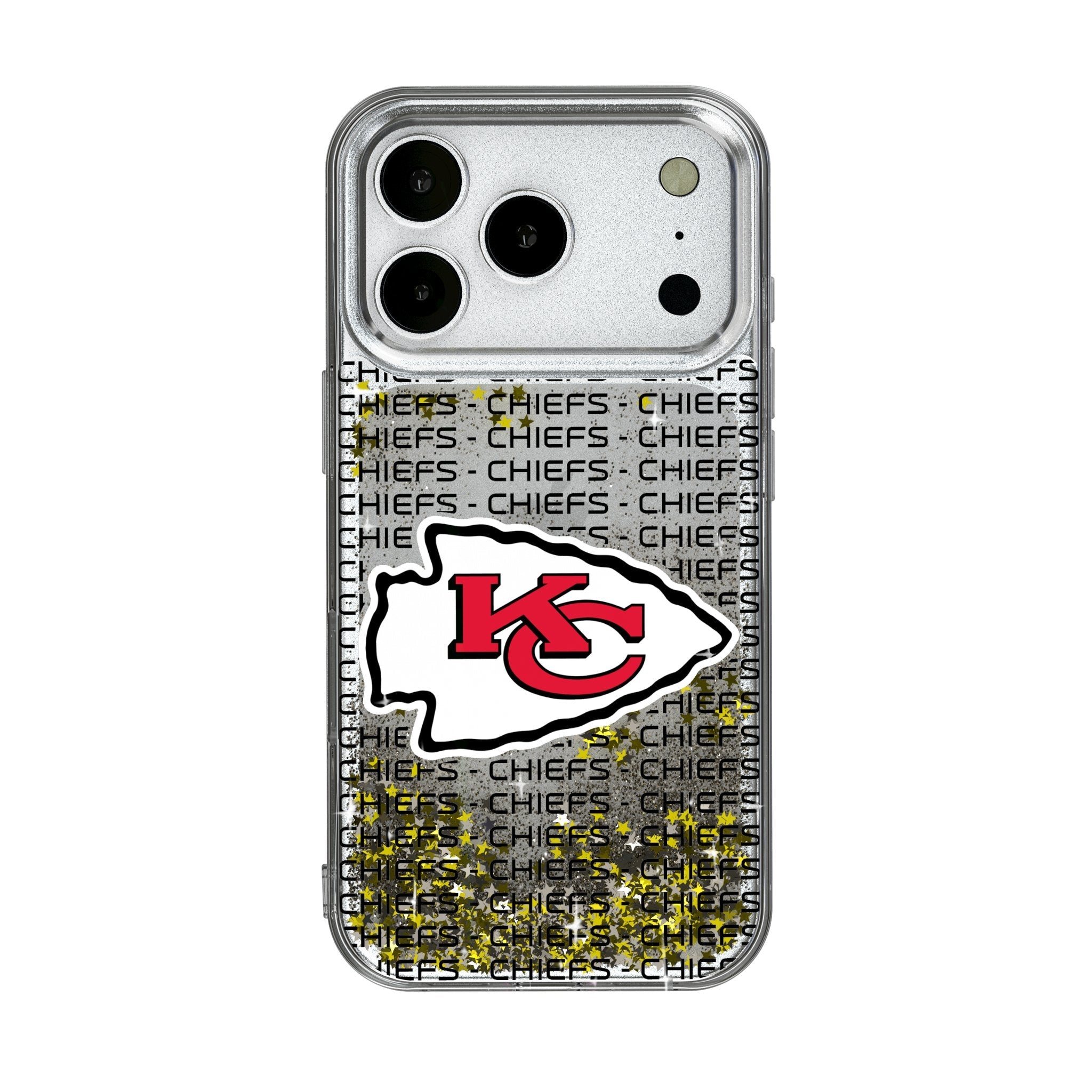Kansas City Chiefs Text Backdrop Glitter Phone Case for Apple iPhone 17 Series
