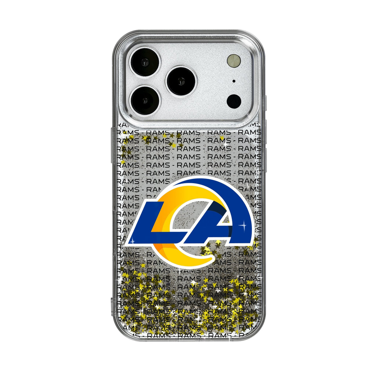 Los Angeles Rams Text Backdrop Glitter Phone Case for Apple iPhone 17 Series 1