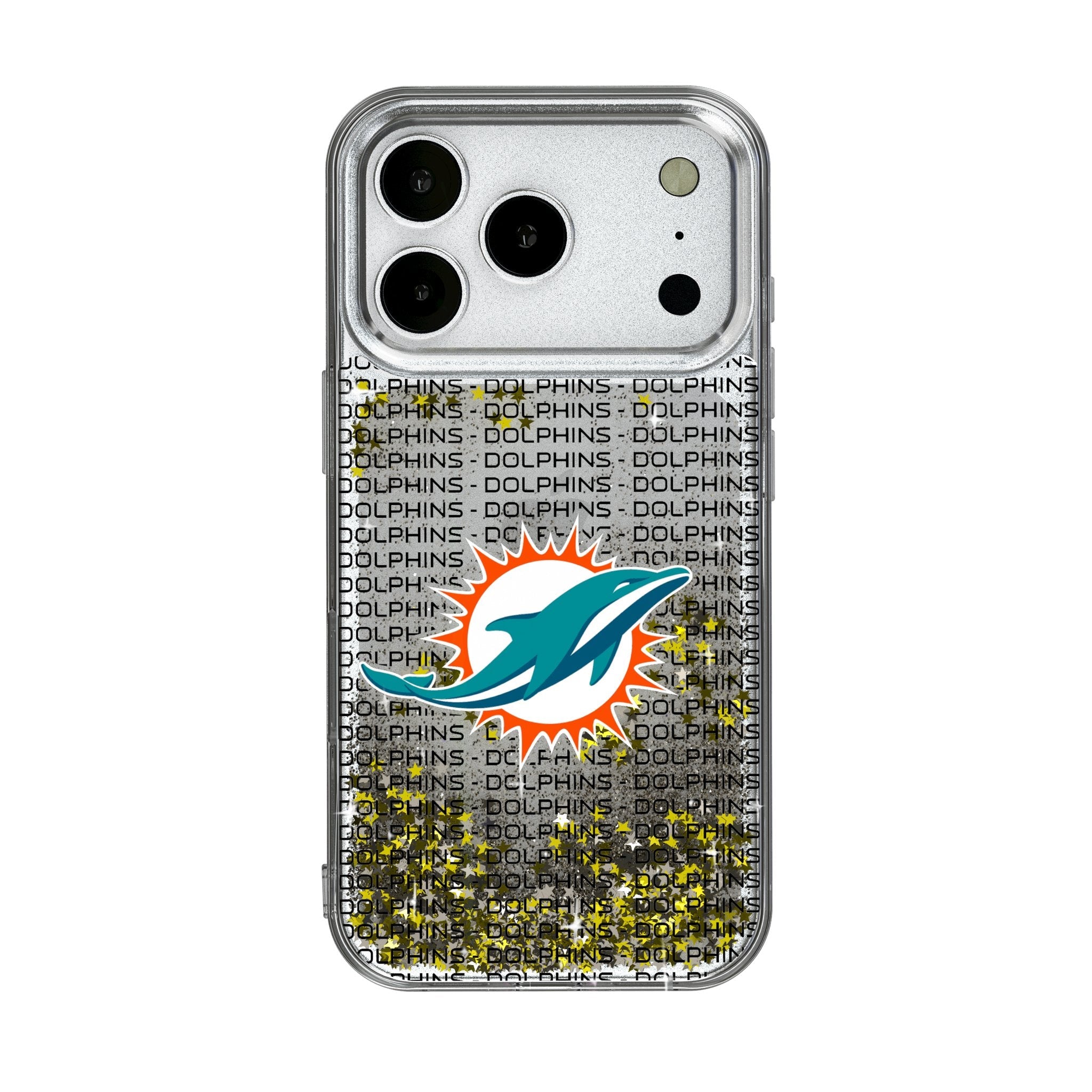Miami Dolphins Text Backdrop Glitter Phone Case for Apple iPhone 17 Series 1