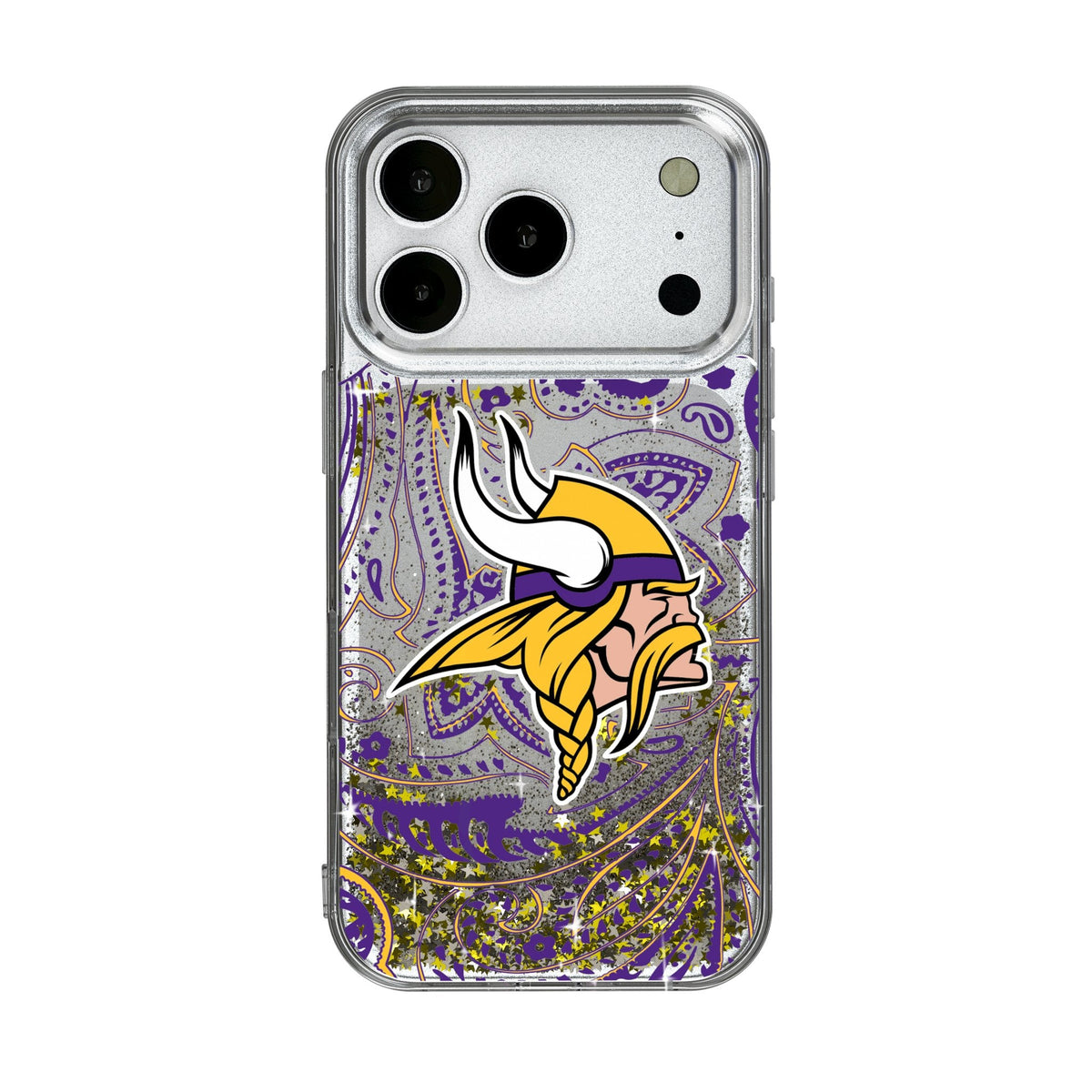 Minnesota Vikings Paisley Glitter Phone Case for Apple iPhone 17 Series 1
