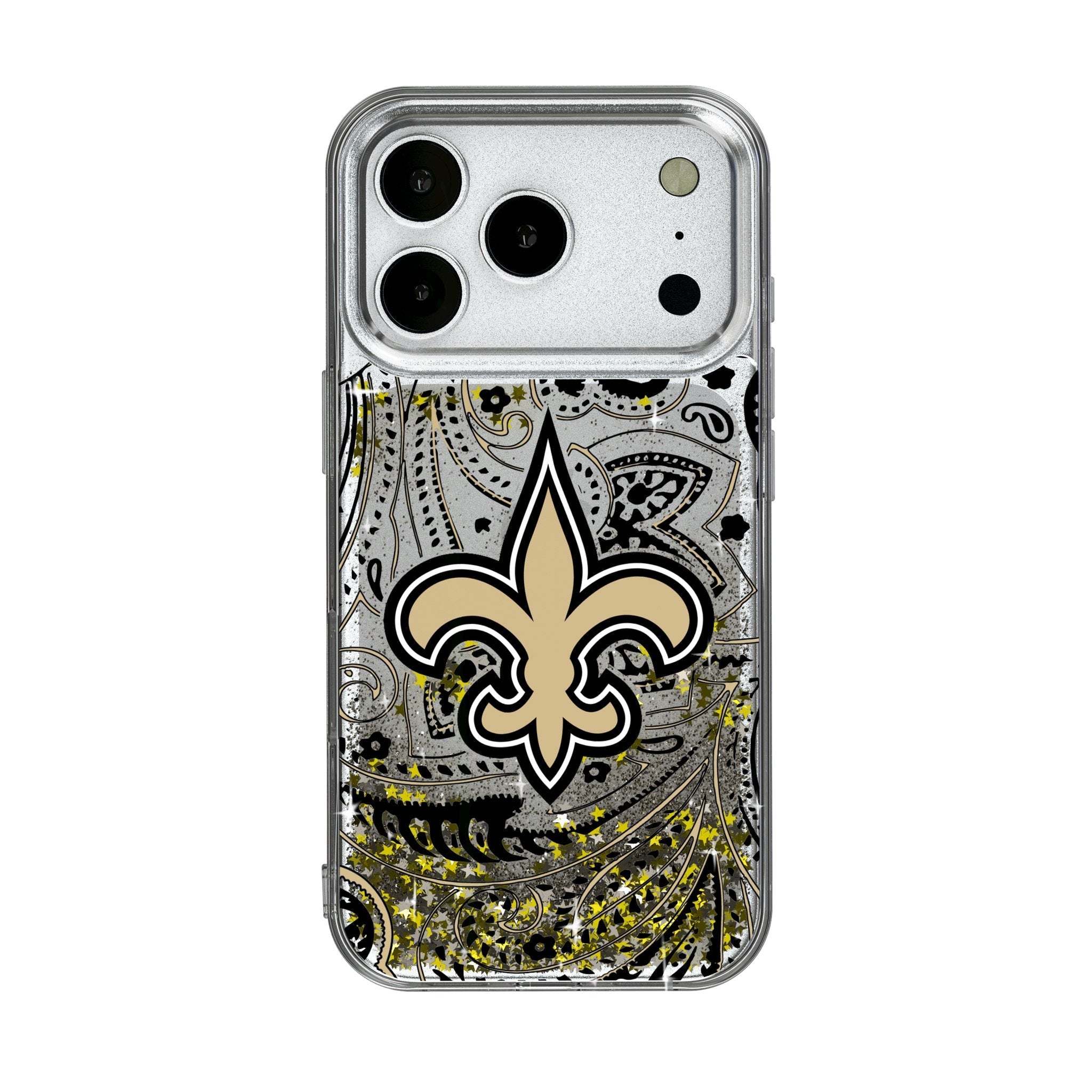 New Orleans Saints Paisley Glitter Phone Case for Apple iPhone 17 Series 1
