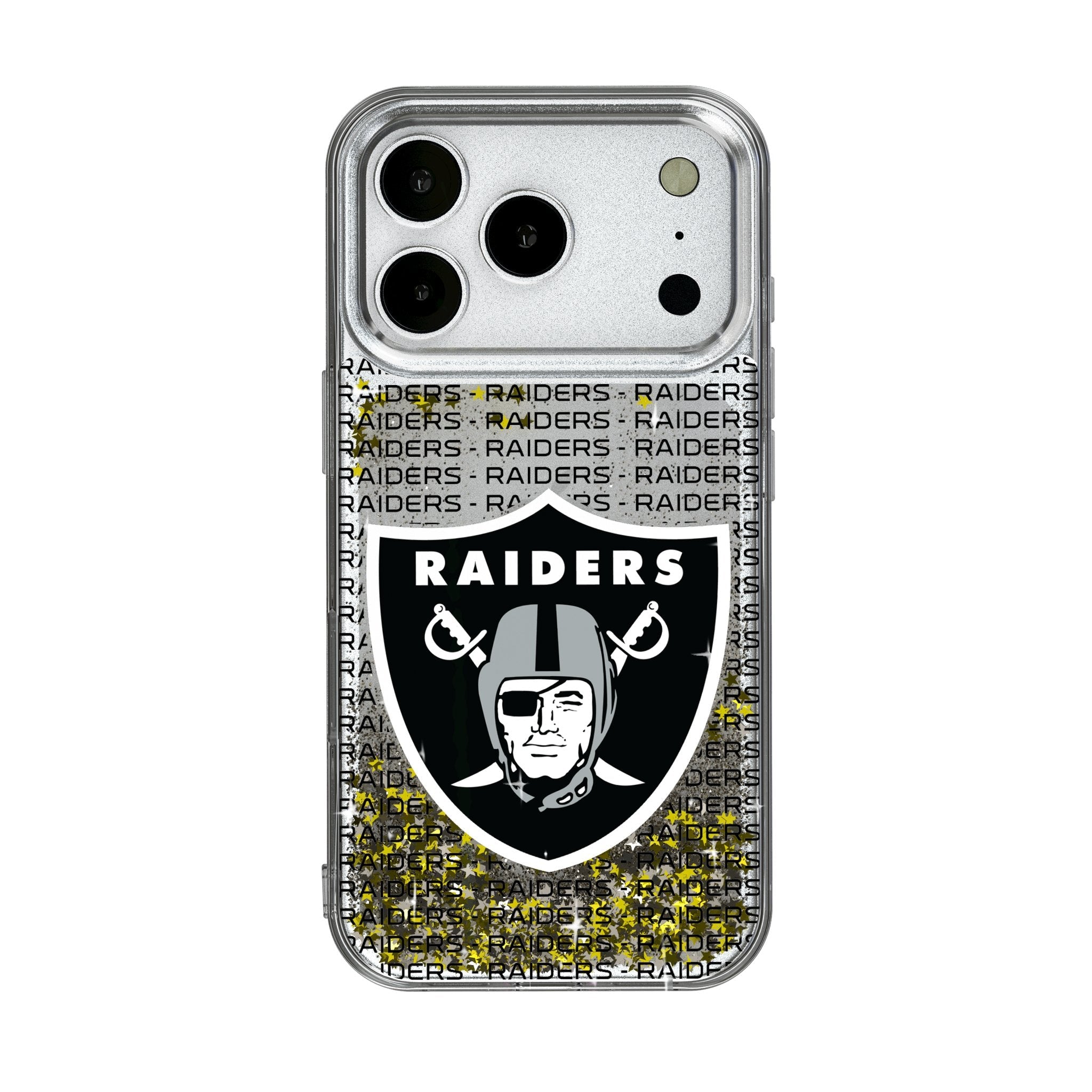 Las Vegas Raiders Text Backdrop Glitter Phone Case for Apple iPhone 17 Series 1