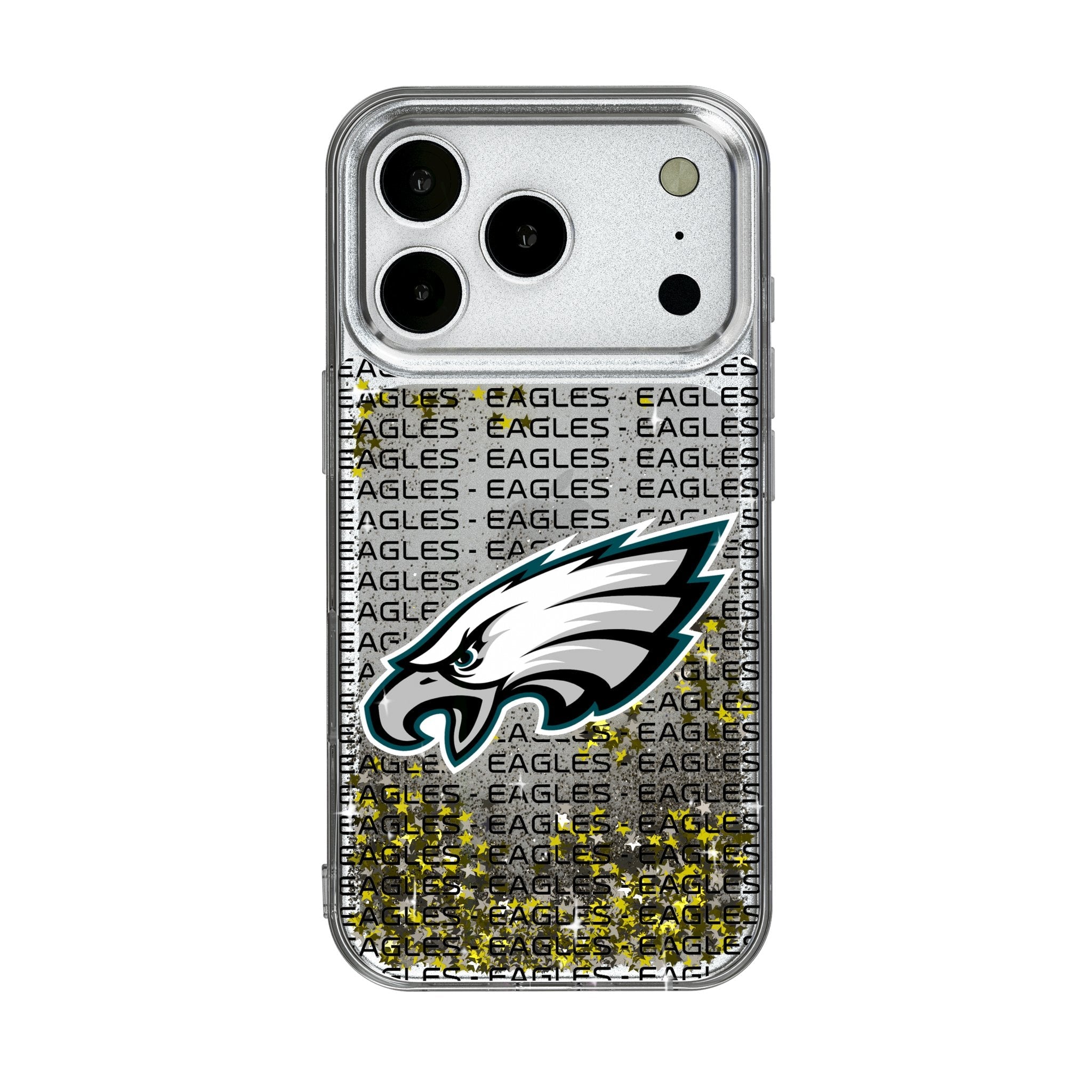 Philadelphia Eagles Text Backdrop Glitter Phone Case for Apple iPhone 17 Series 1