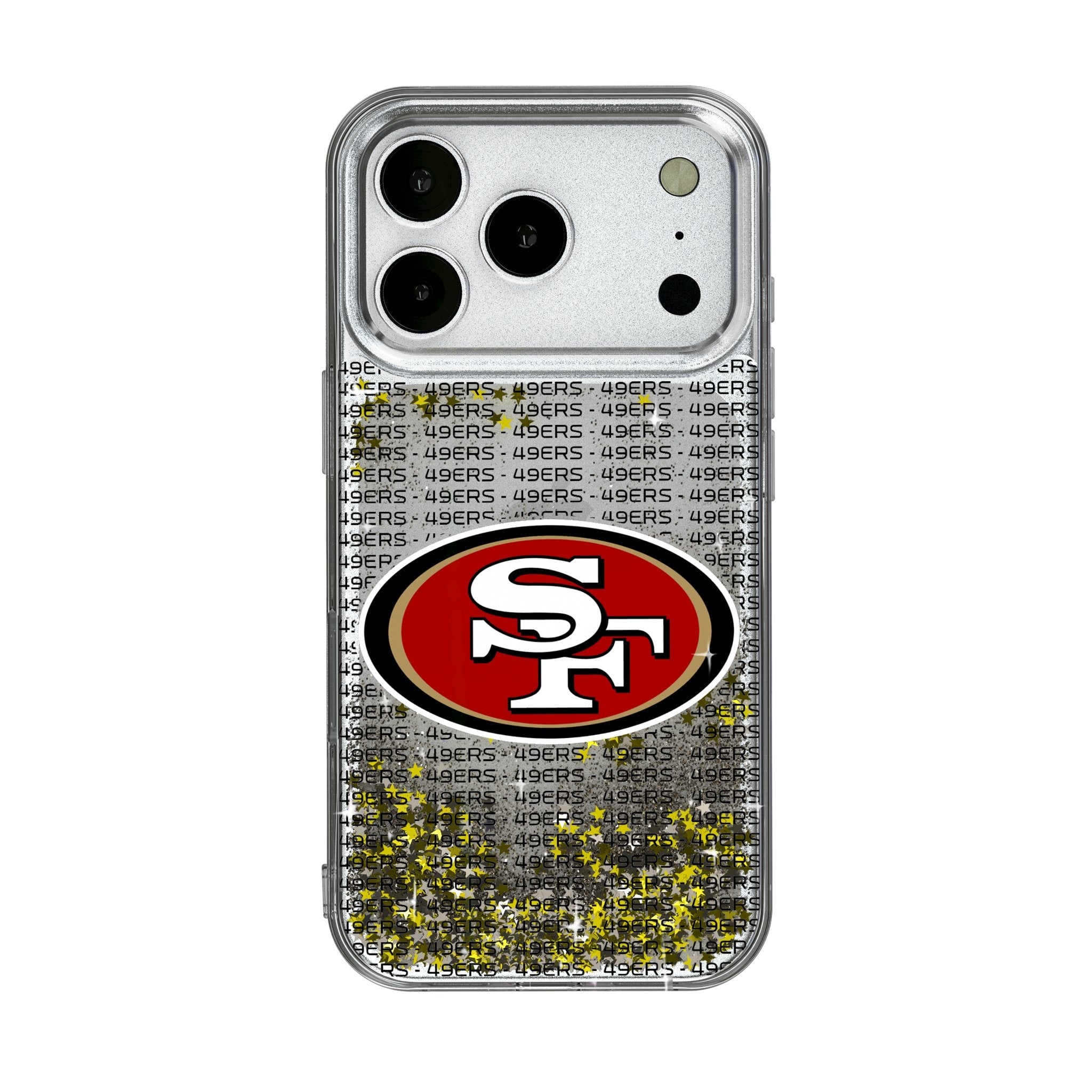 San Francisco 49ers Text Backdrop Glitter Phone Case for Apple iPhone 17 Series 1