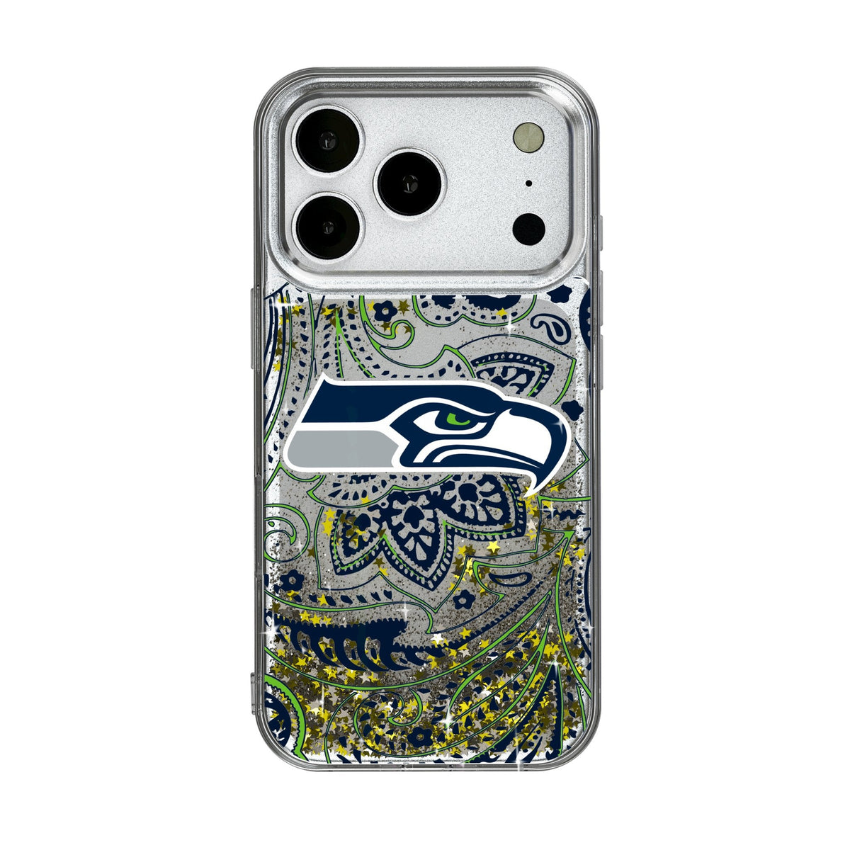 Seattle Seahawks Paisley Glitter Phone Case for Apple iPhone 17 Series