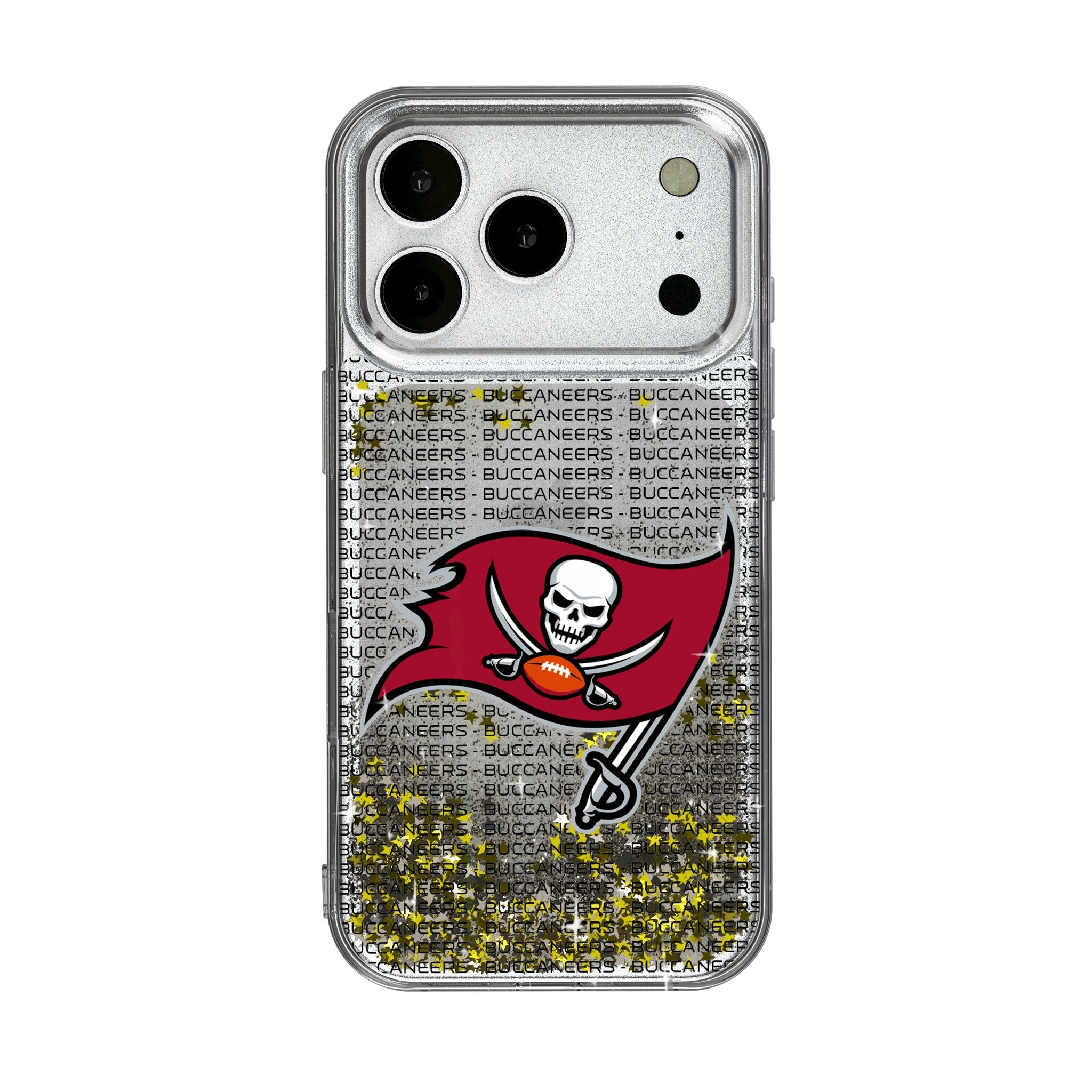 Tampa Bay Buccaneers Text Backdrop Glitter Phone Case for Apple iPhone 17 Series