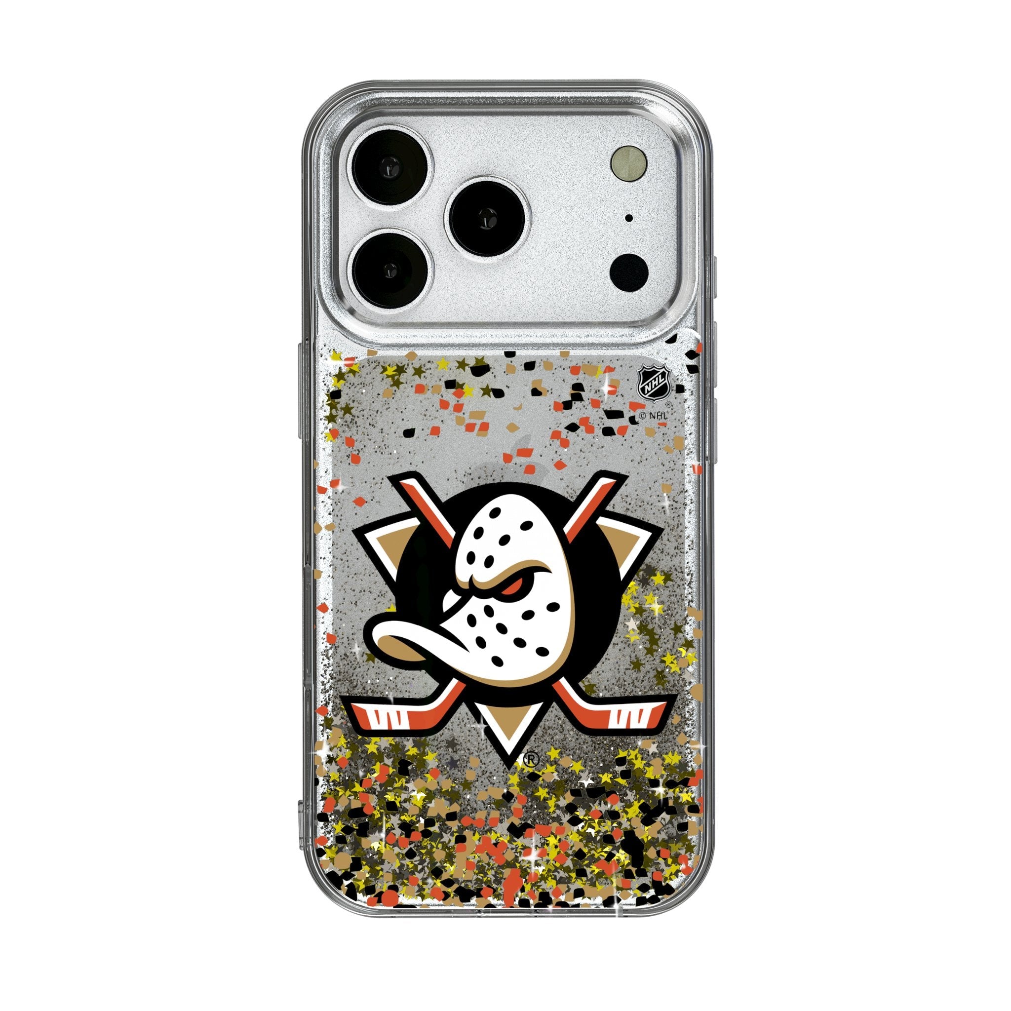 Anaheim Ducks Confetti Glitter Phone Case for Apple iPhone 17 Series