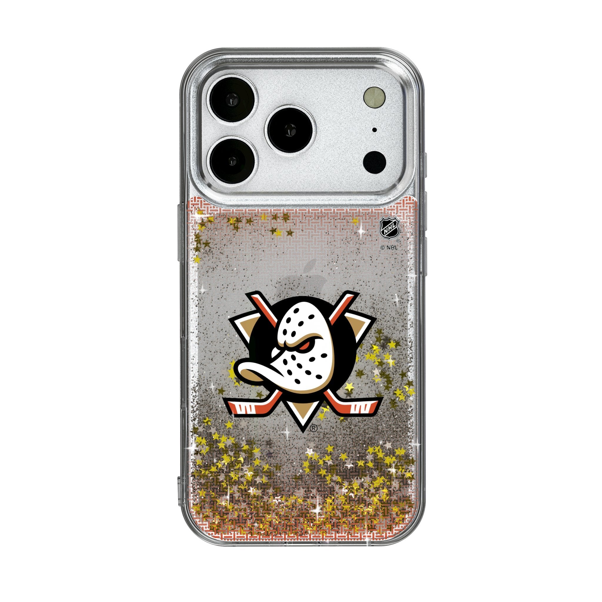 Anaheim Ducks Linen Glitter Phone Case for Apple iPhone 17 Series 1