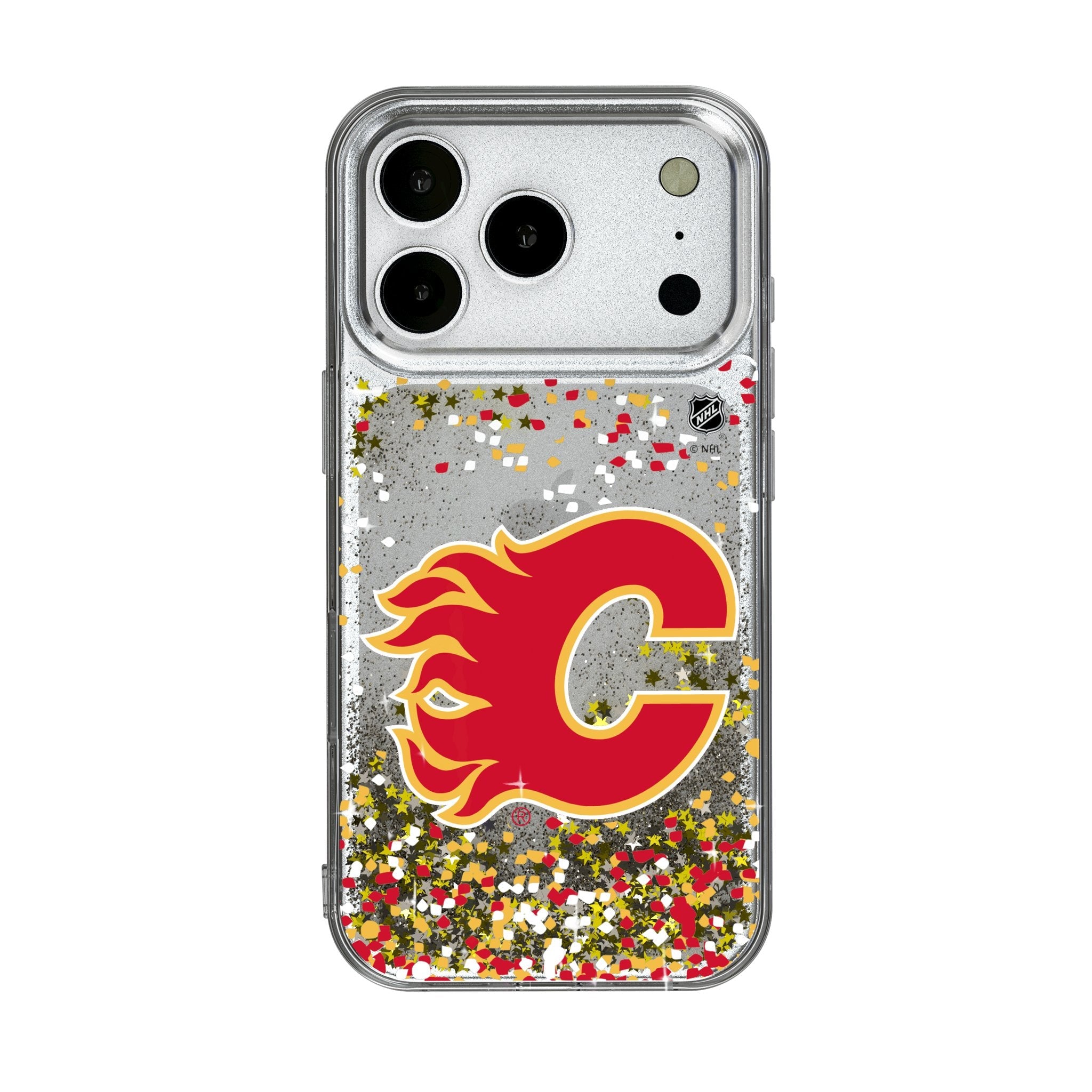 Calgary Flames Confetti Glitter Phone Case for Apple iPhone 17 Series