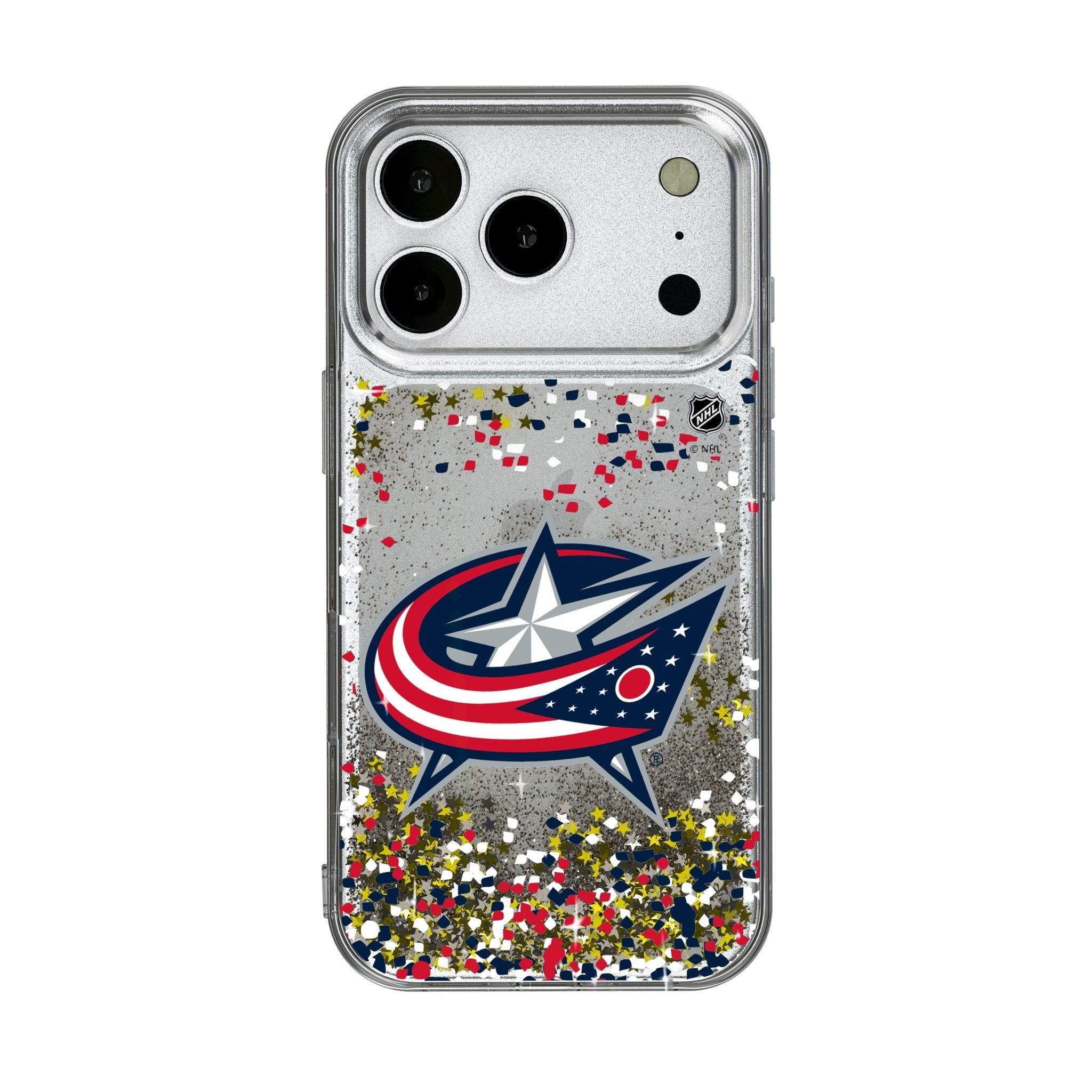 Columbus Blue Jackets Confetti Glitter Phone Case for Apple iPhone 17 Series