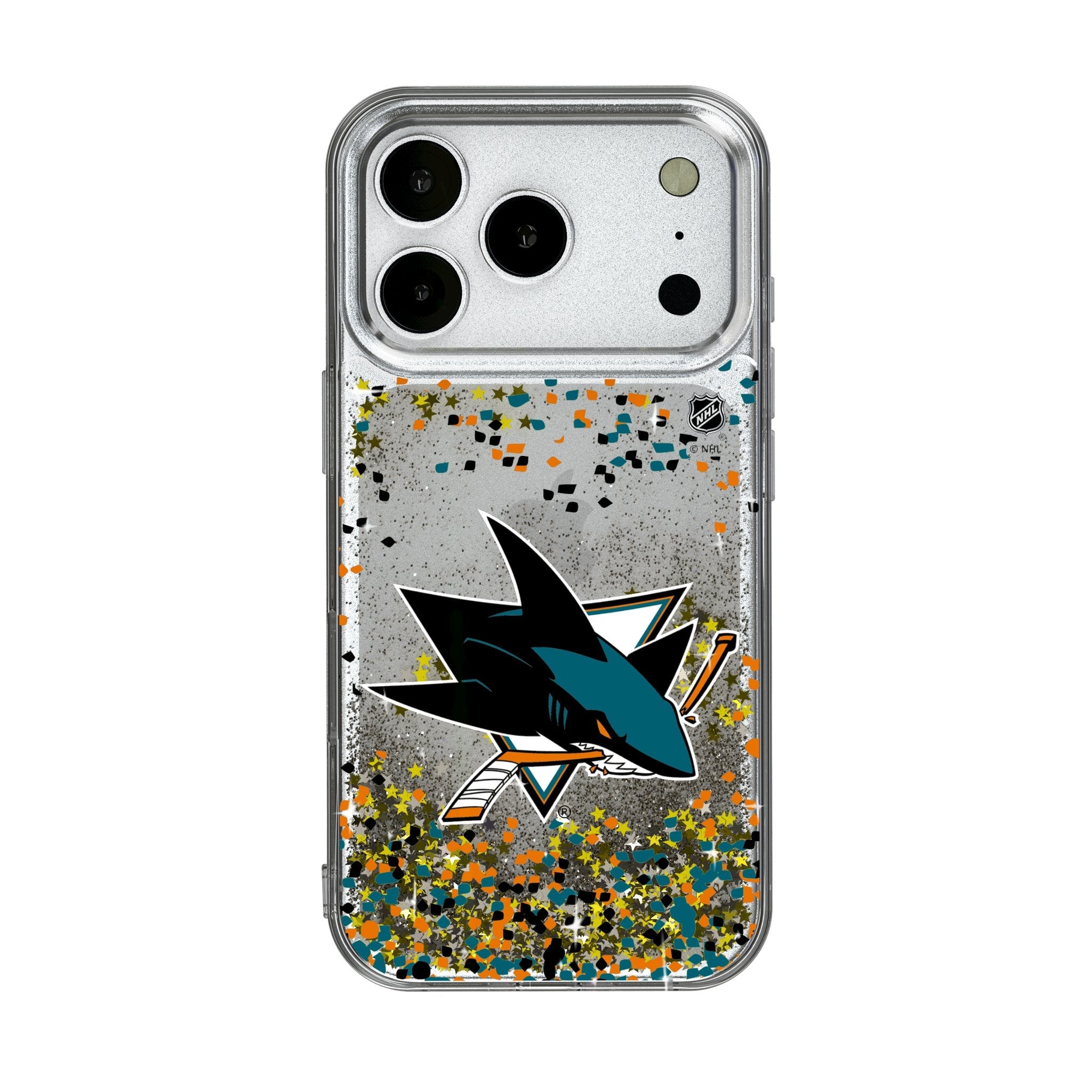 San Jose Sharks Confetti Glitter Phone Case for Apple iPhone 17 Series