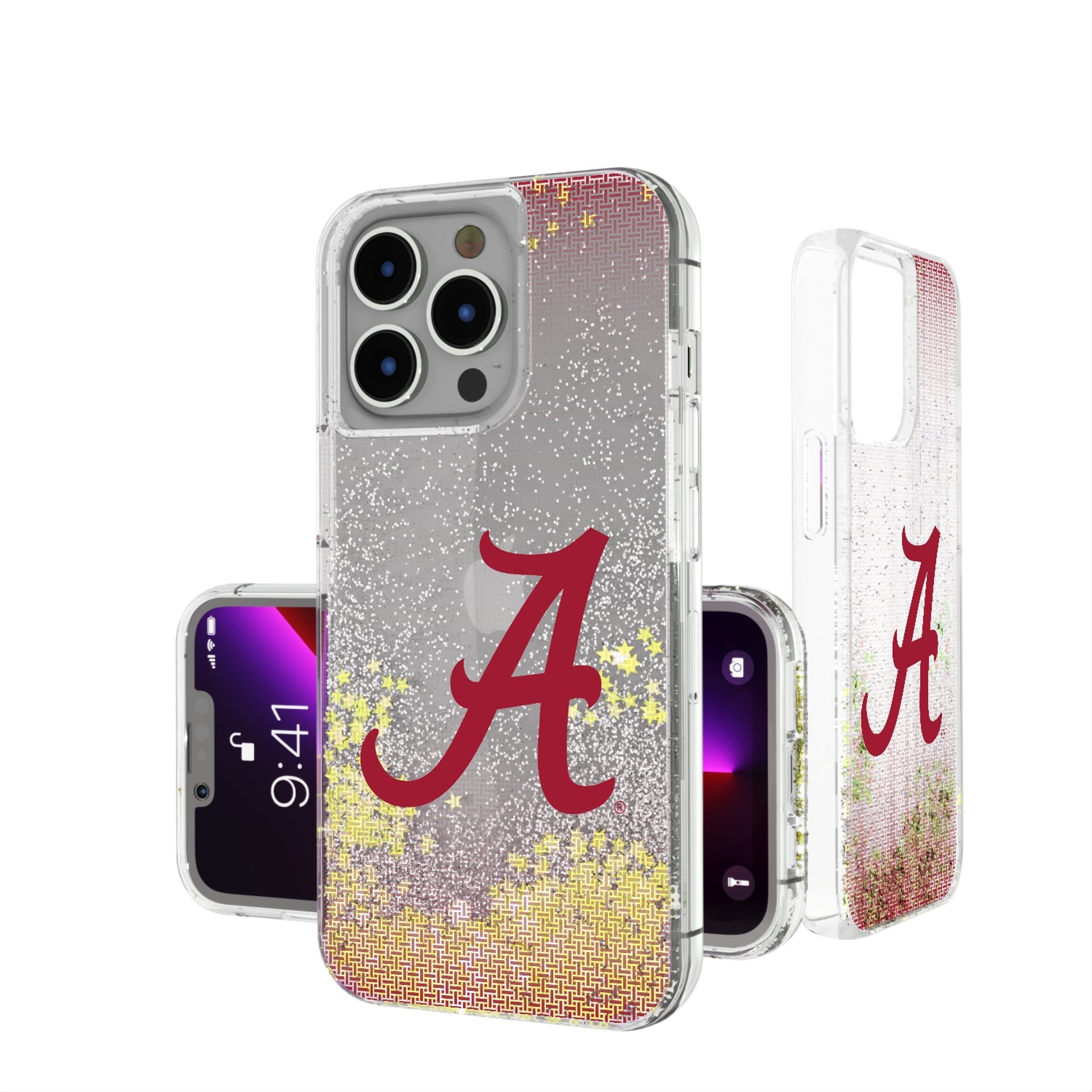 University of Alabama Crimson Tide Script A Linen Glitter Phone Case 1