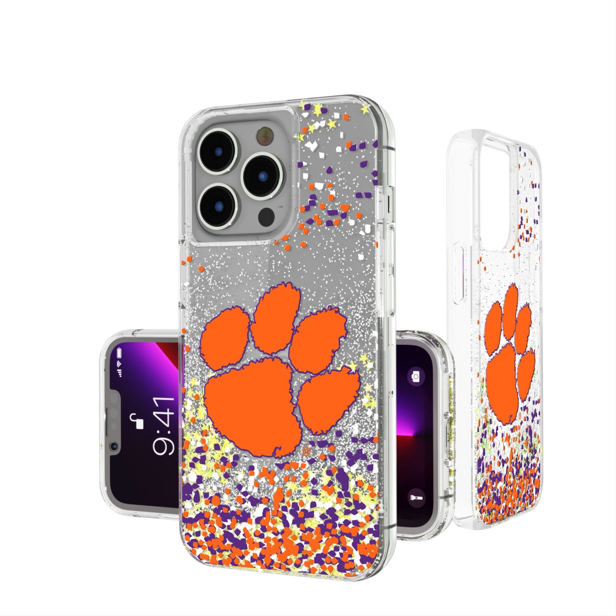 Clemson University Tigers Confetti Glitter Phone Case