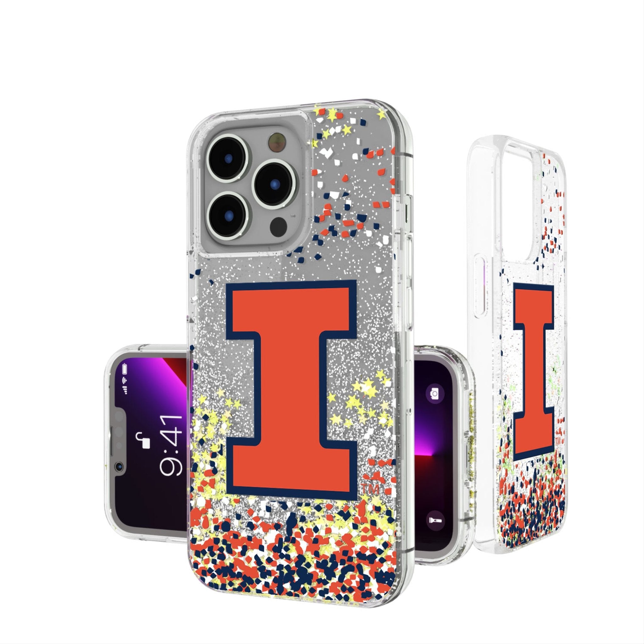 University of Illinois Fighting Illini Confetti Glitter Phone Case
