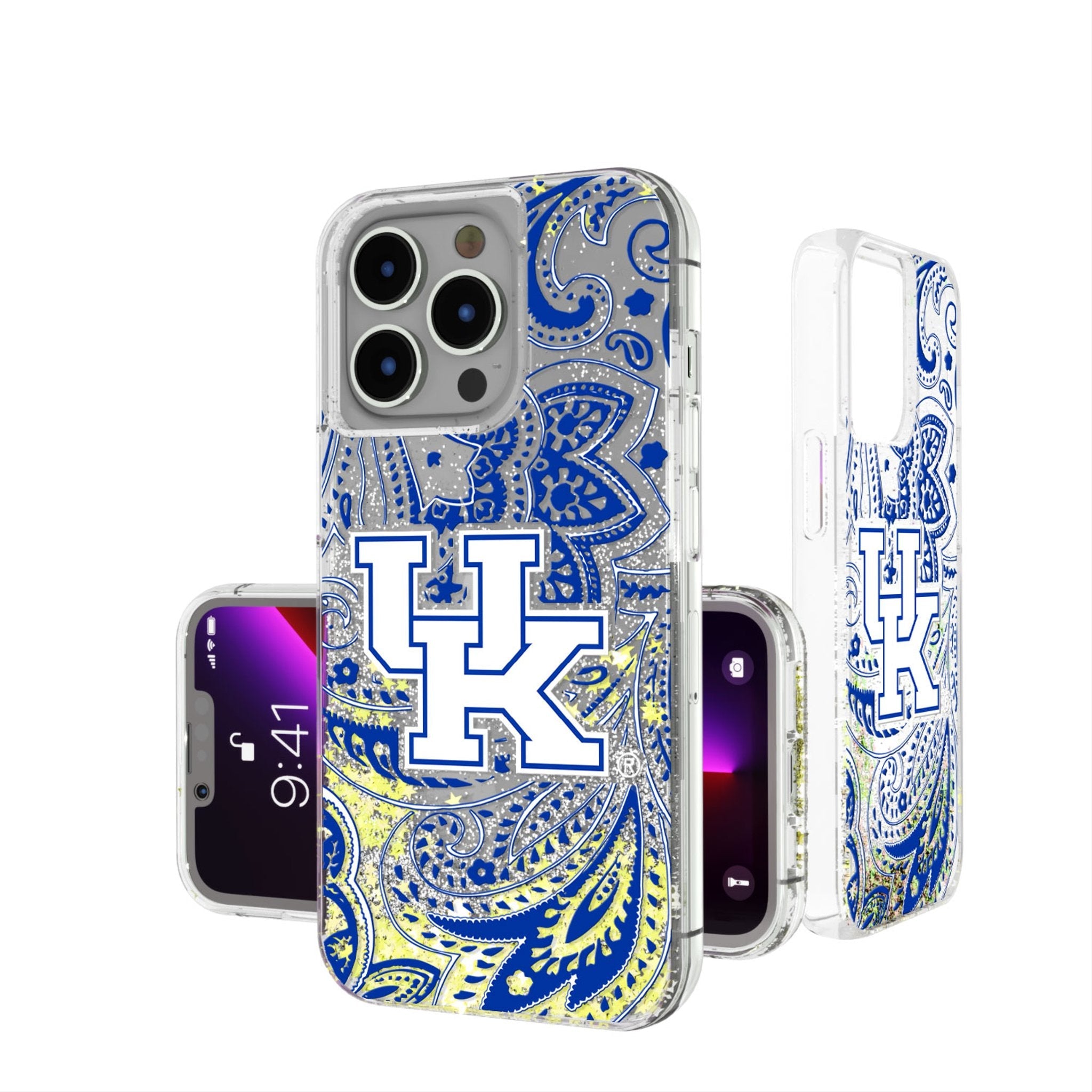 University of Kentucky Wildcats Paisley Glitter Phone Case