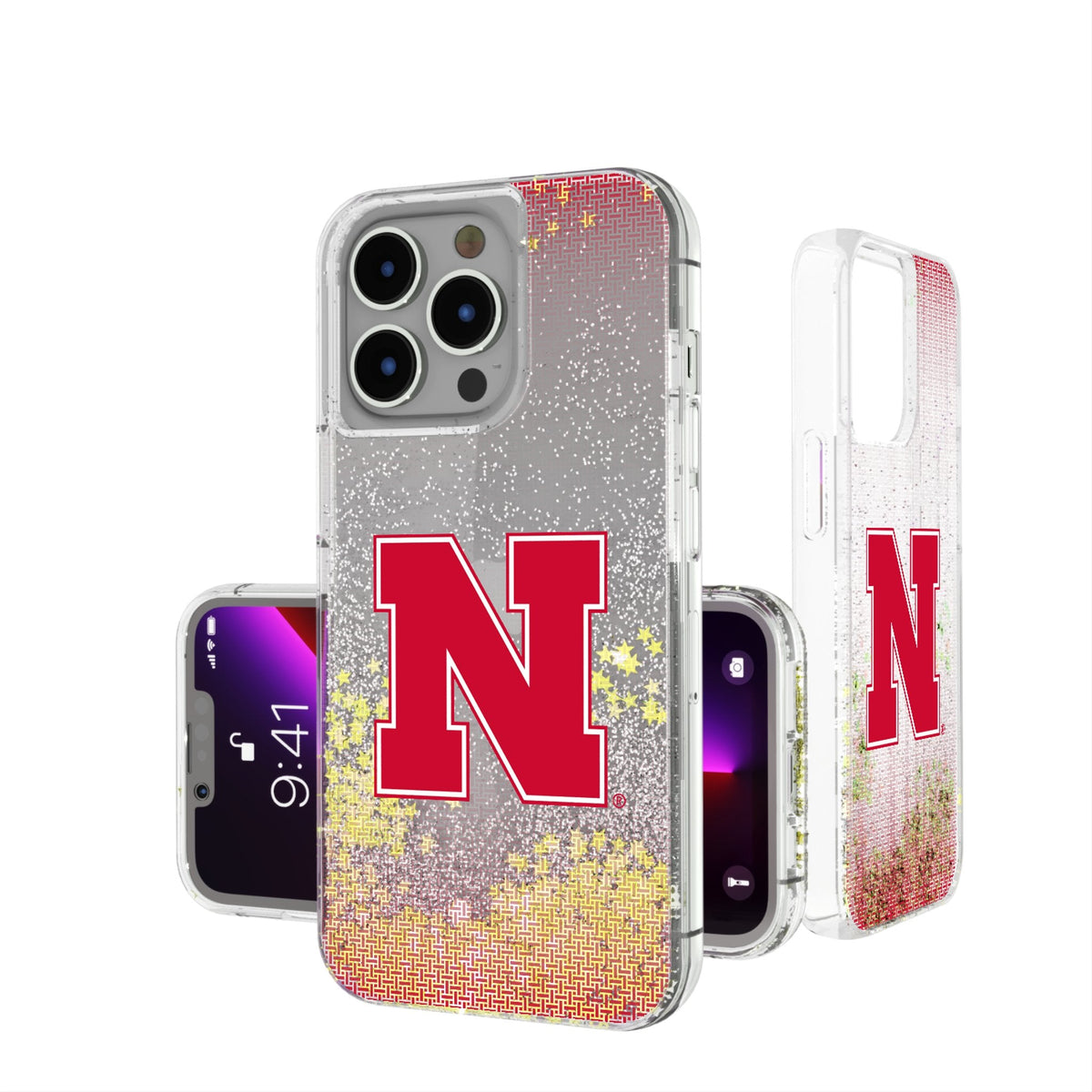 University of Nebraska Huskers Block N Linen Glitter Phone Case