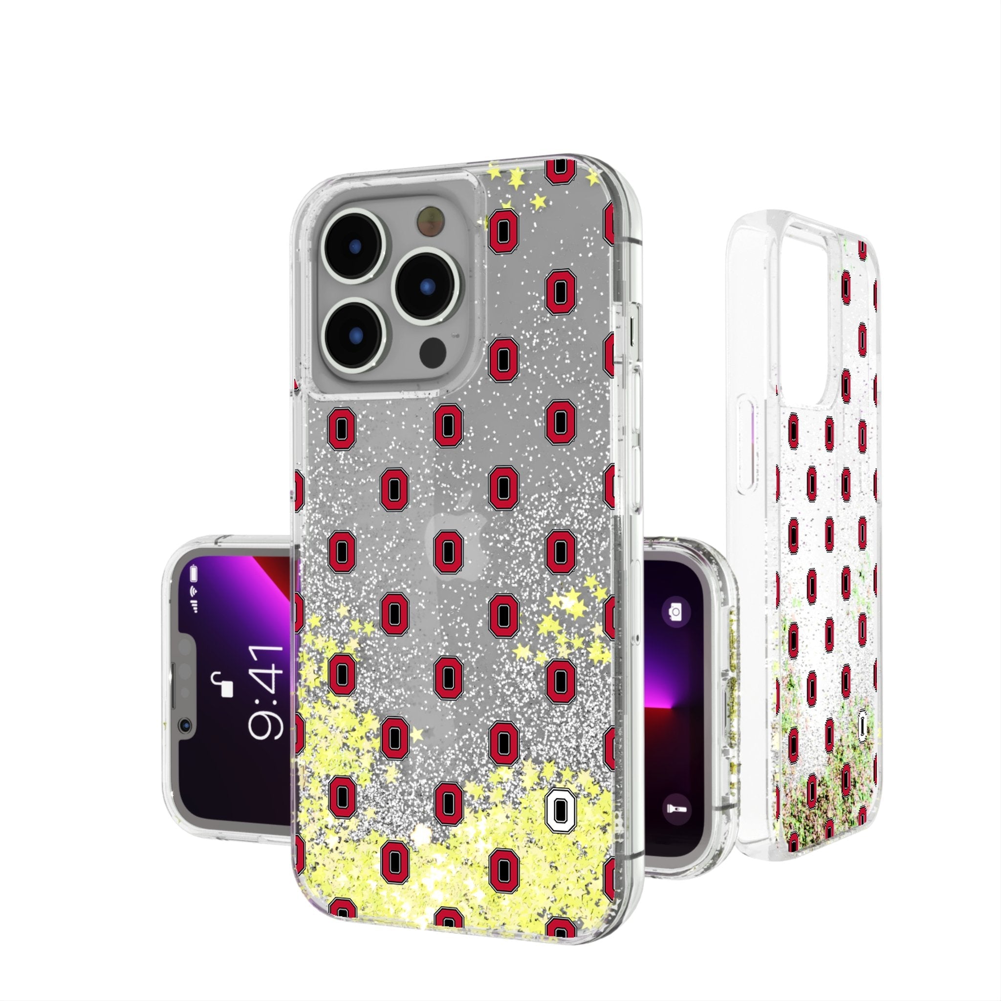 Ohio State University Buckeyes Fashion Pattern Glitter Phone Case for Apple iPhone