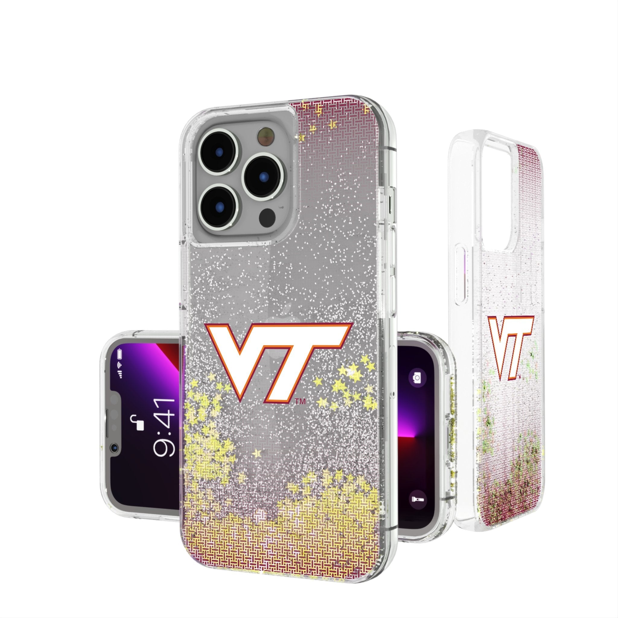 Virginia Tech Hokies Linen Glitter Phone Case 1