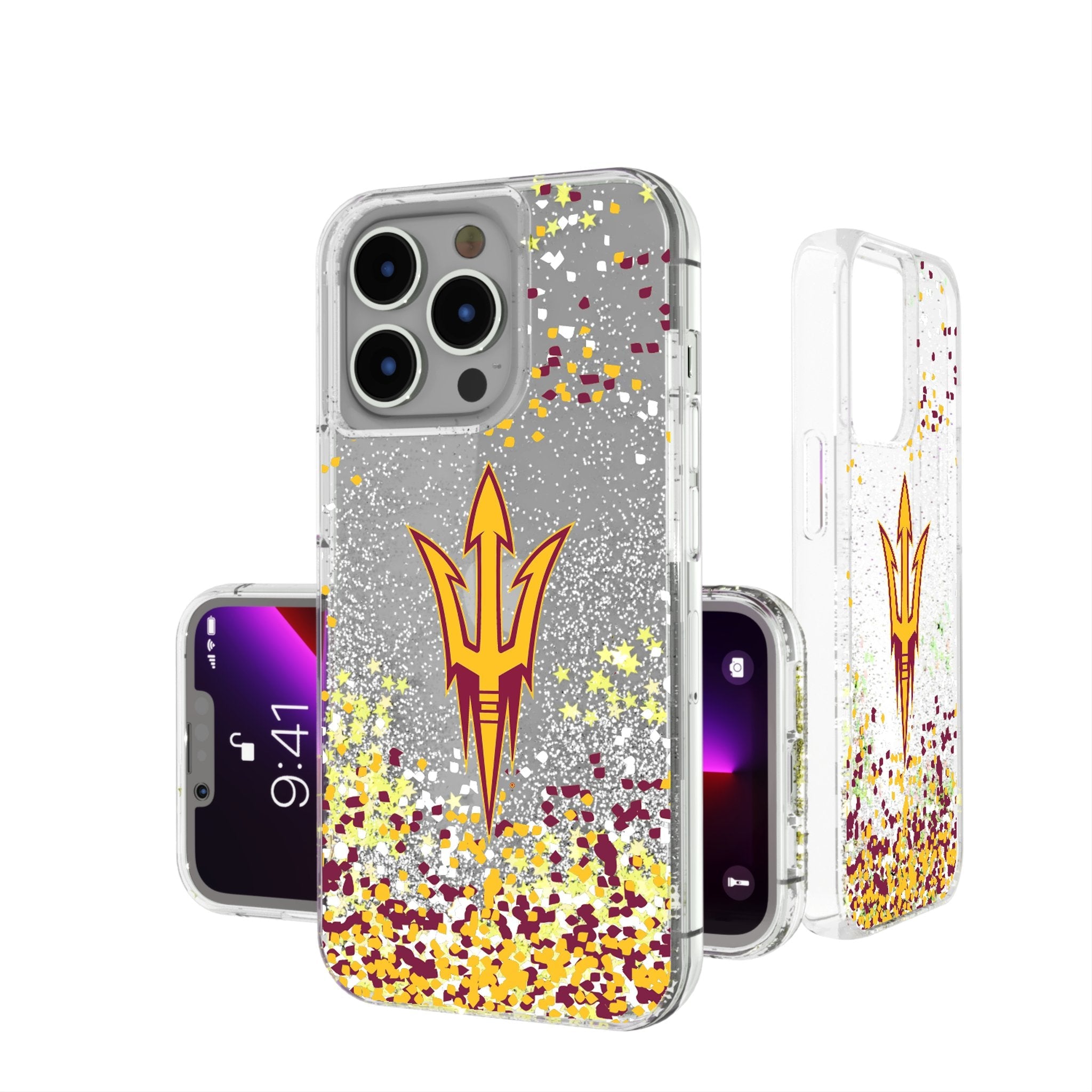 Arizona State University Sun Devils Confetti Glitter Phone Case for Apple iPhone