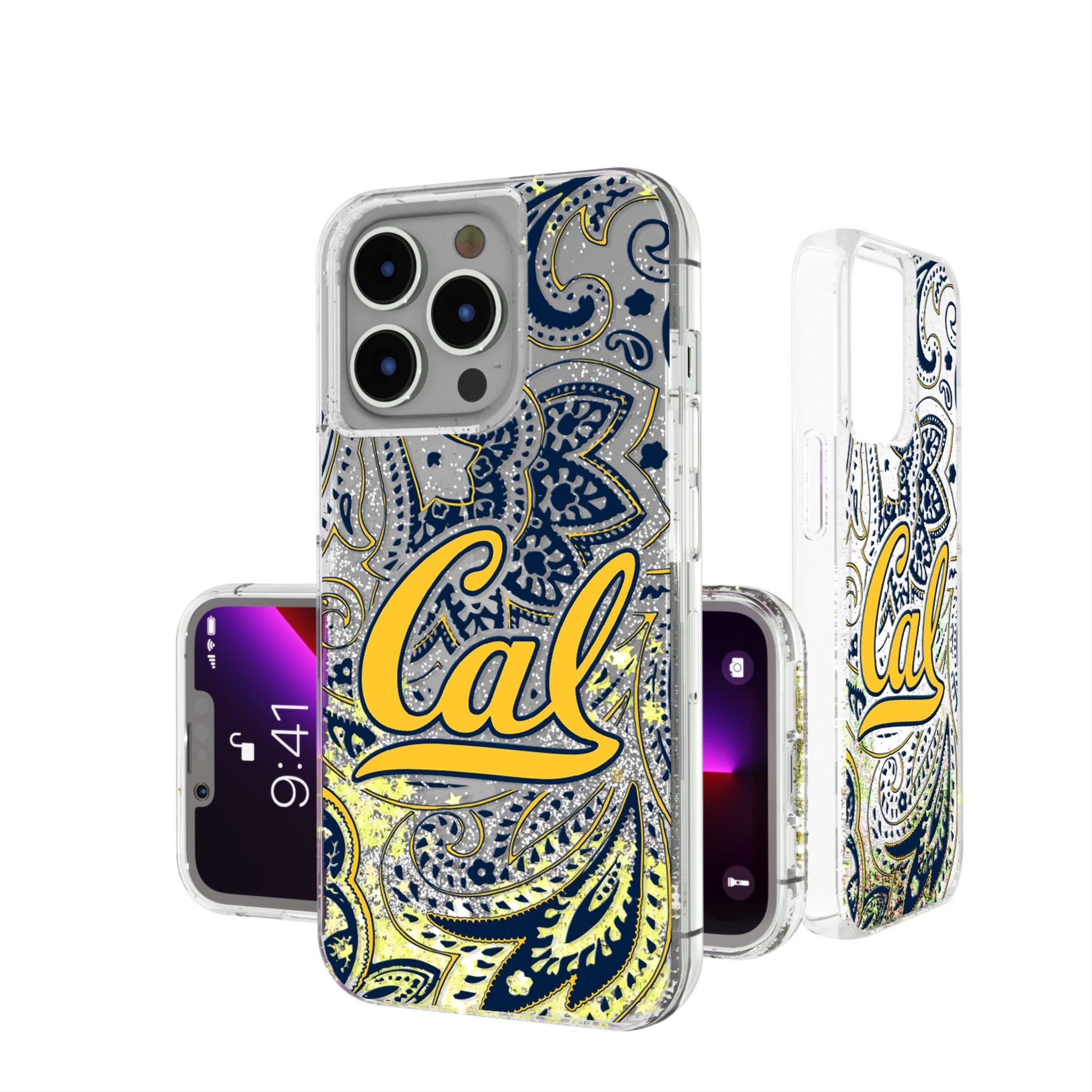 University of California Berkeley Golden Bears Paisley Glitter Phone Case