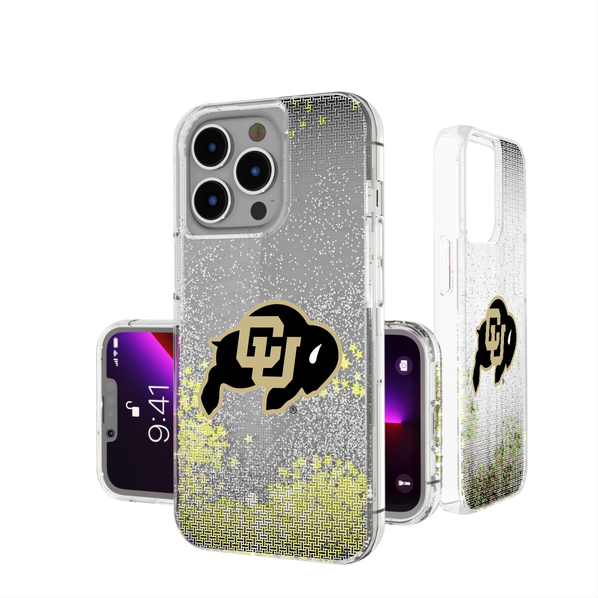 University of Colorado Buffaloes Linen Glitter Phone Case 1