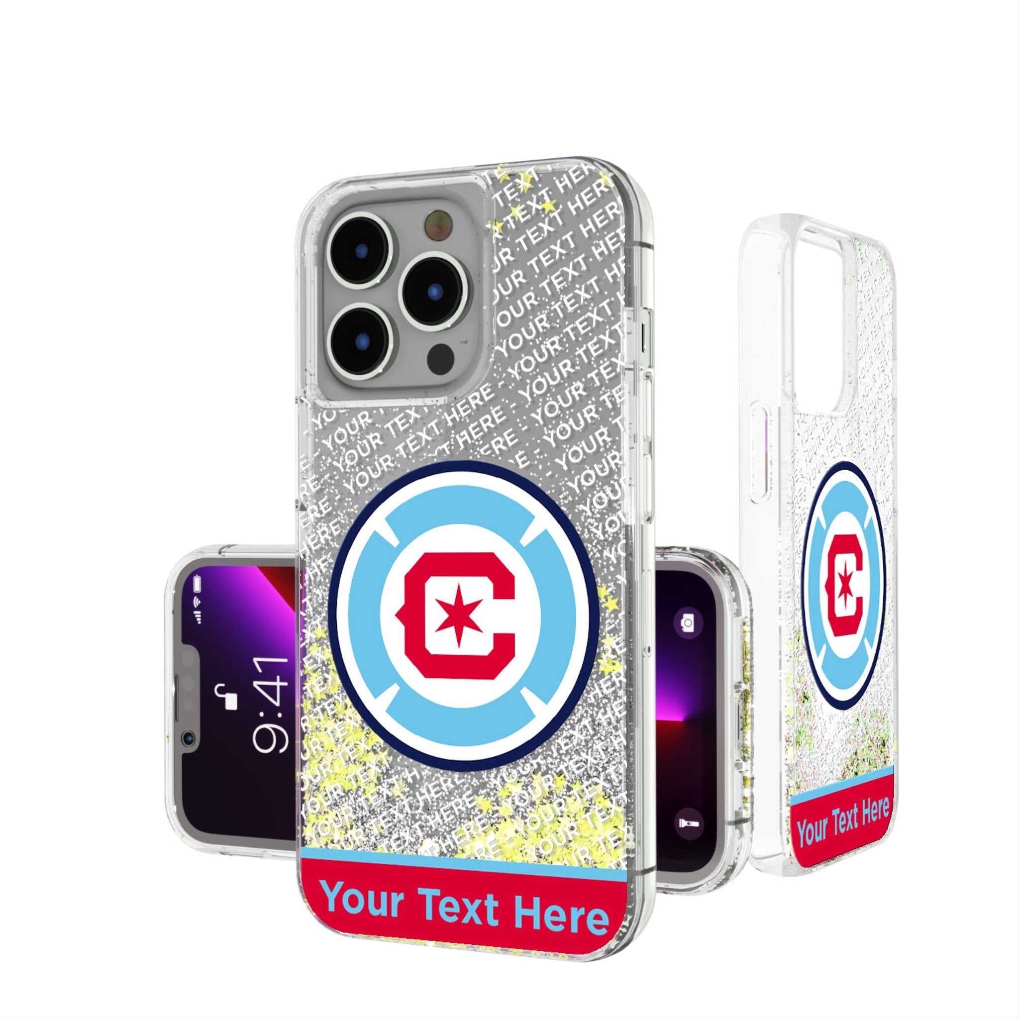 Chicago Fire Personalized EndZone Plus Glitter Phone Case for Apple iPhone