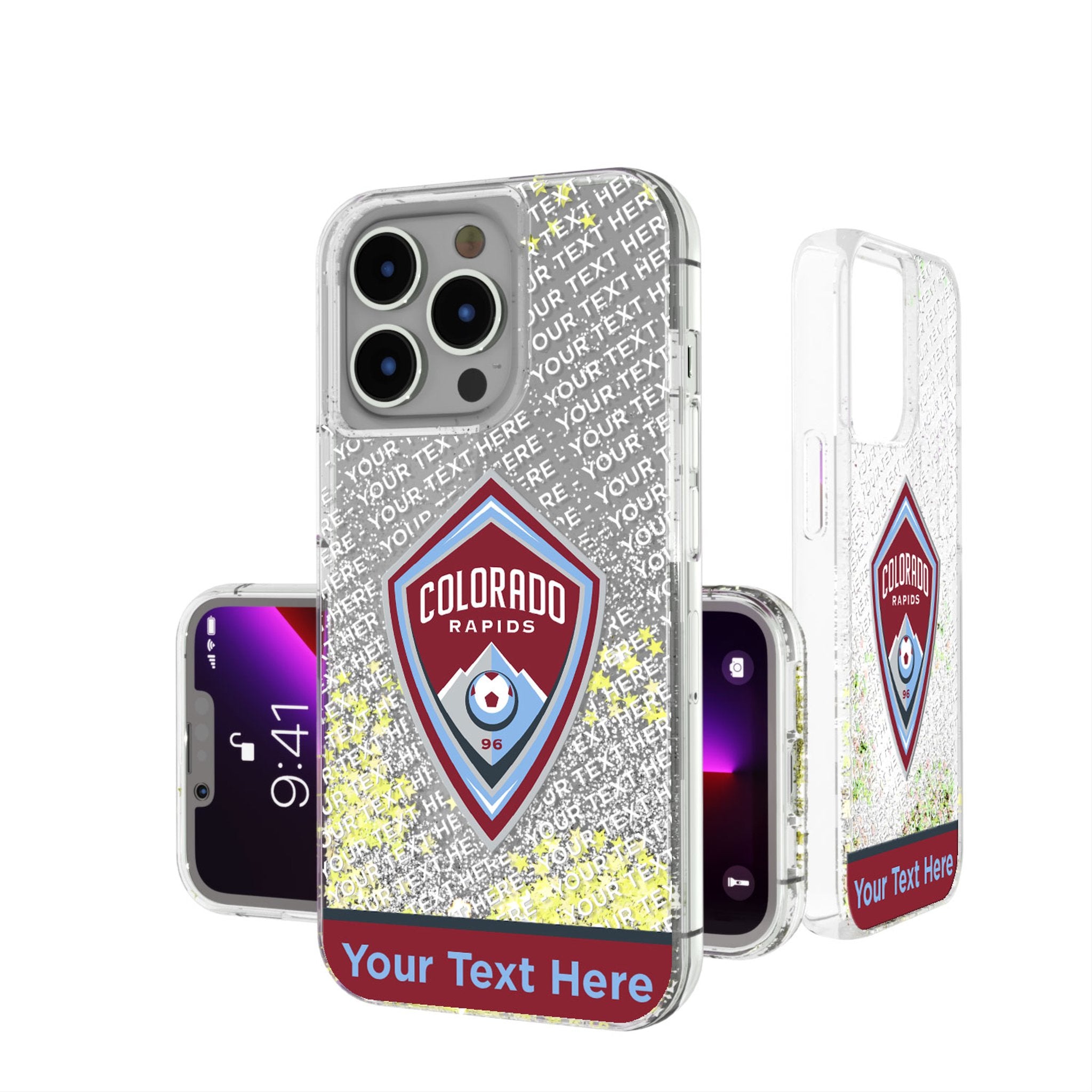 Colorado Rapids Personalized EndZone Plus Glitter Phone Case for Apple iPhone