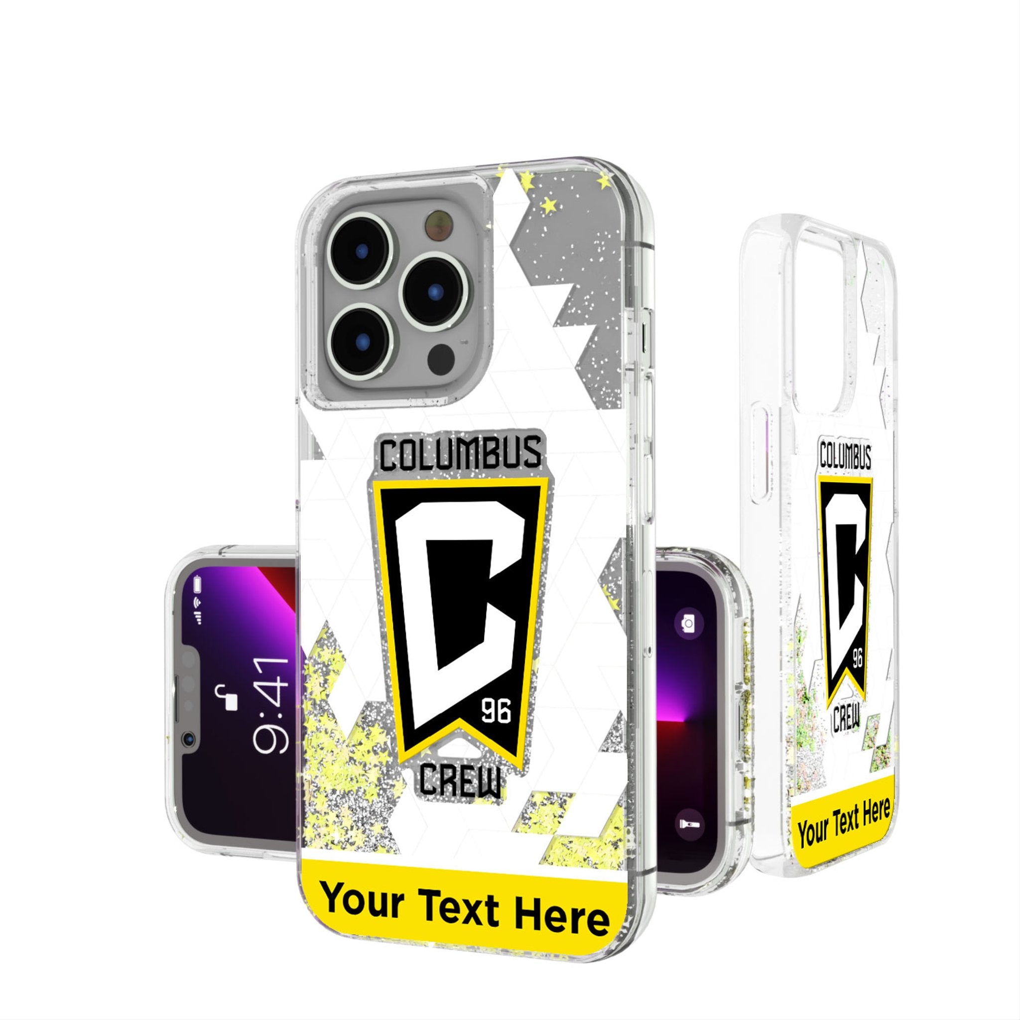 Columbus Crew Personalized EndZone Plus Glitter Phone Case for Apple iPhone