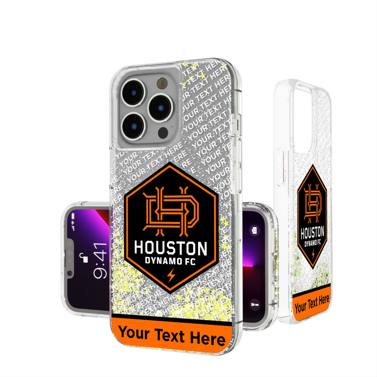Houston Dynamo Personalized EndZone Plus Glitter Phone Case for Apple iPhone