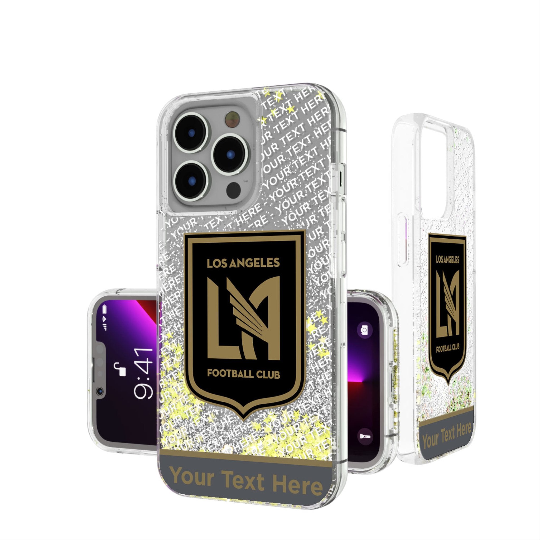 Los Angeles Football Club Personalized EndZone Plus Glitter Phone Case for Apple iPhone