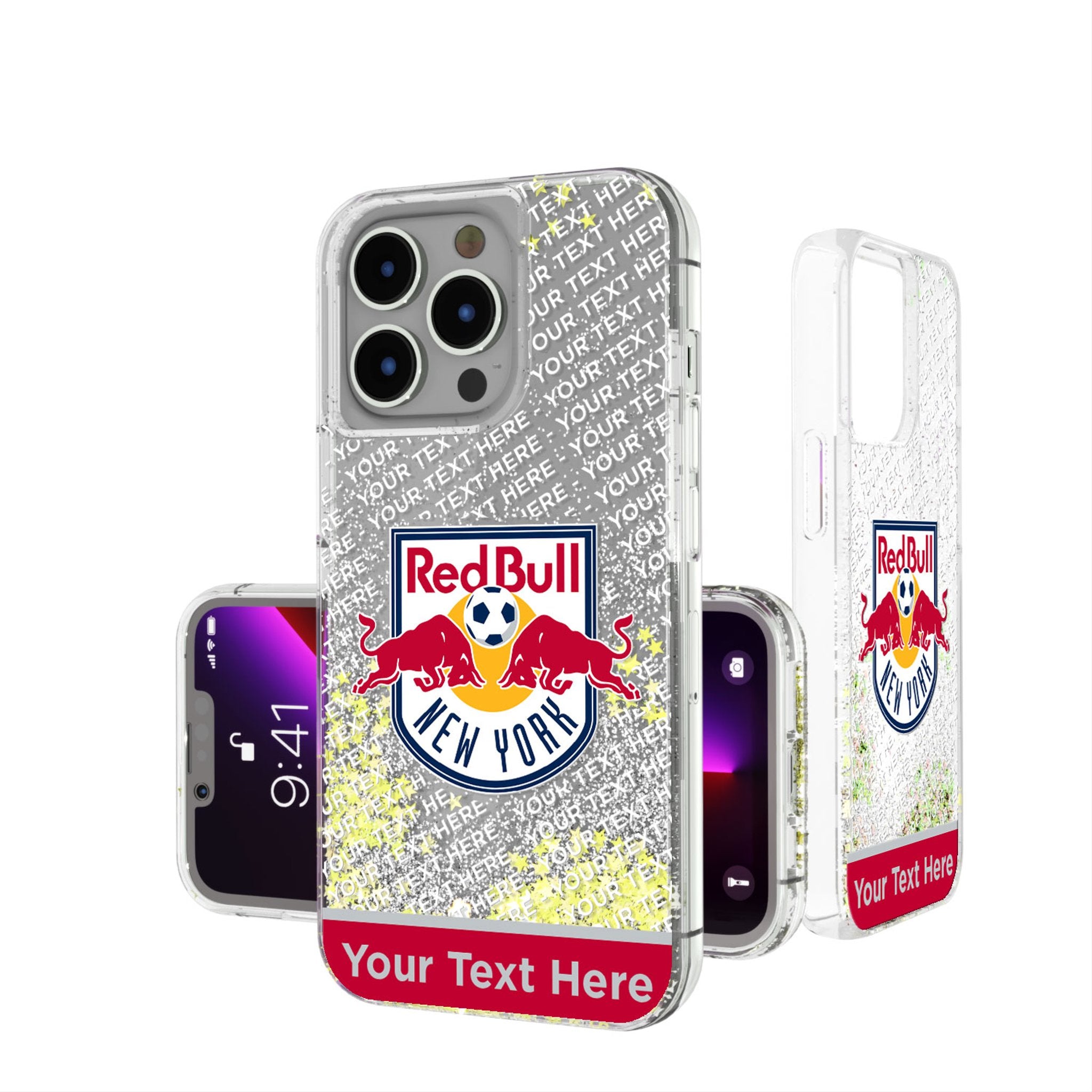 New York Red Bulls Personalized EndZone Plus Glitter Phone Case for Apple iPhone