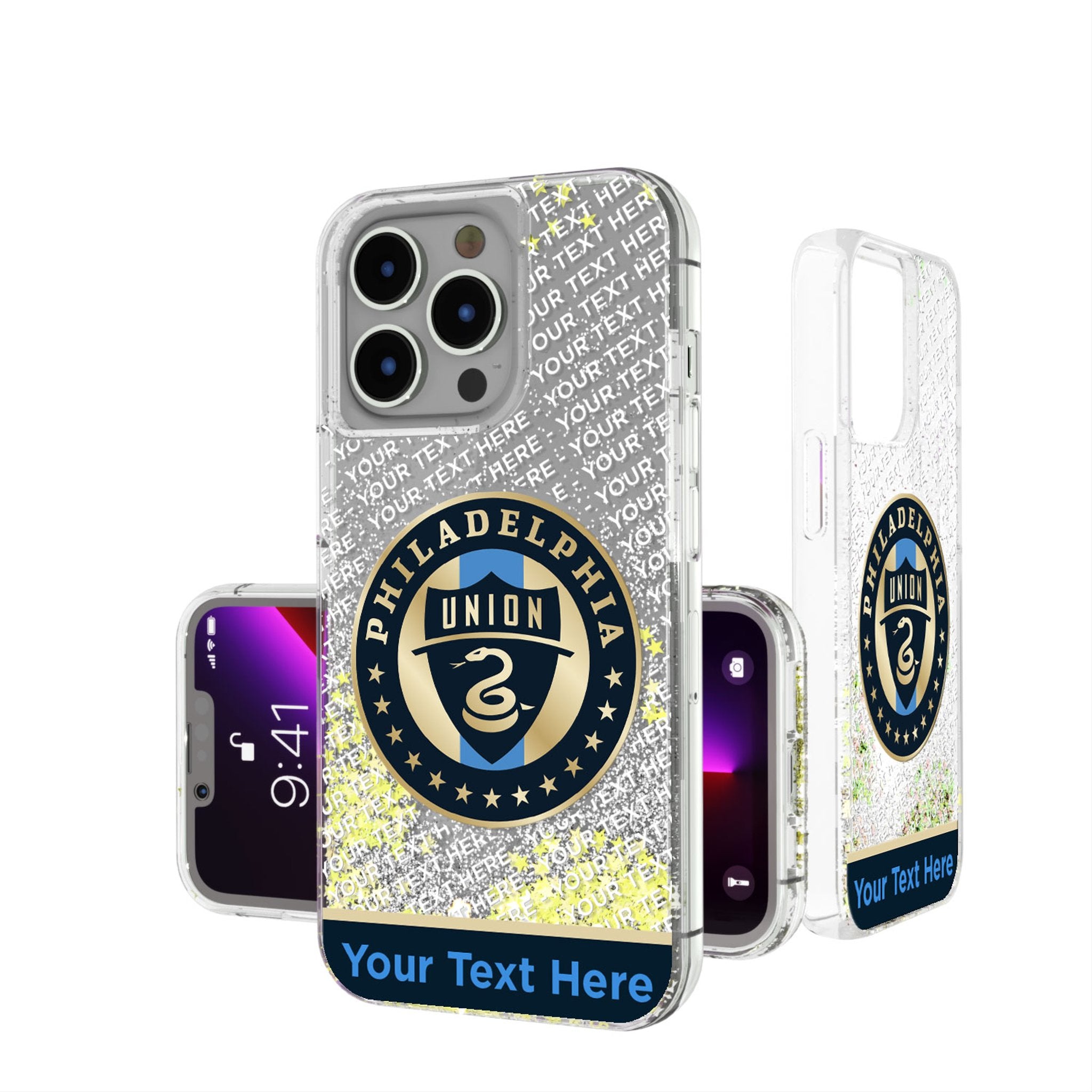 Philadelphia Union Personalized EndZone Plus Glitter Phone Case for Apple iPhone 1