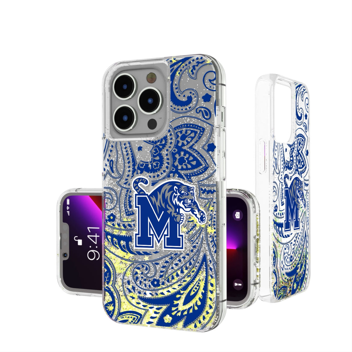 University of Memphis Tigers Paisley Glitter Phone Case