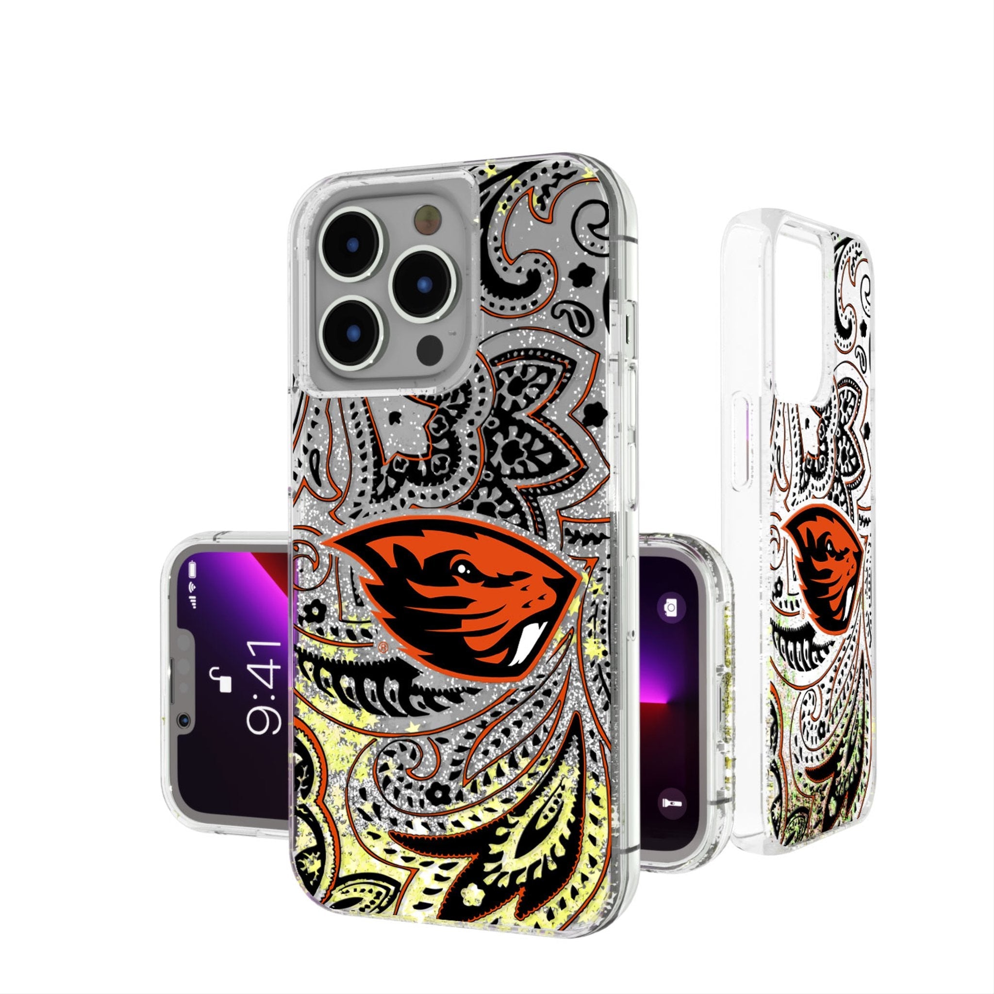 Oregon State University Beavers Paisley Glitter Phone Case