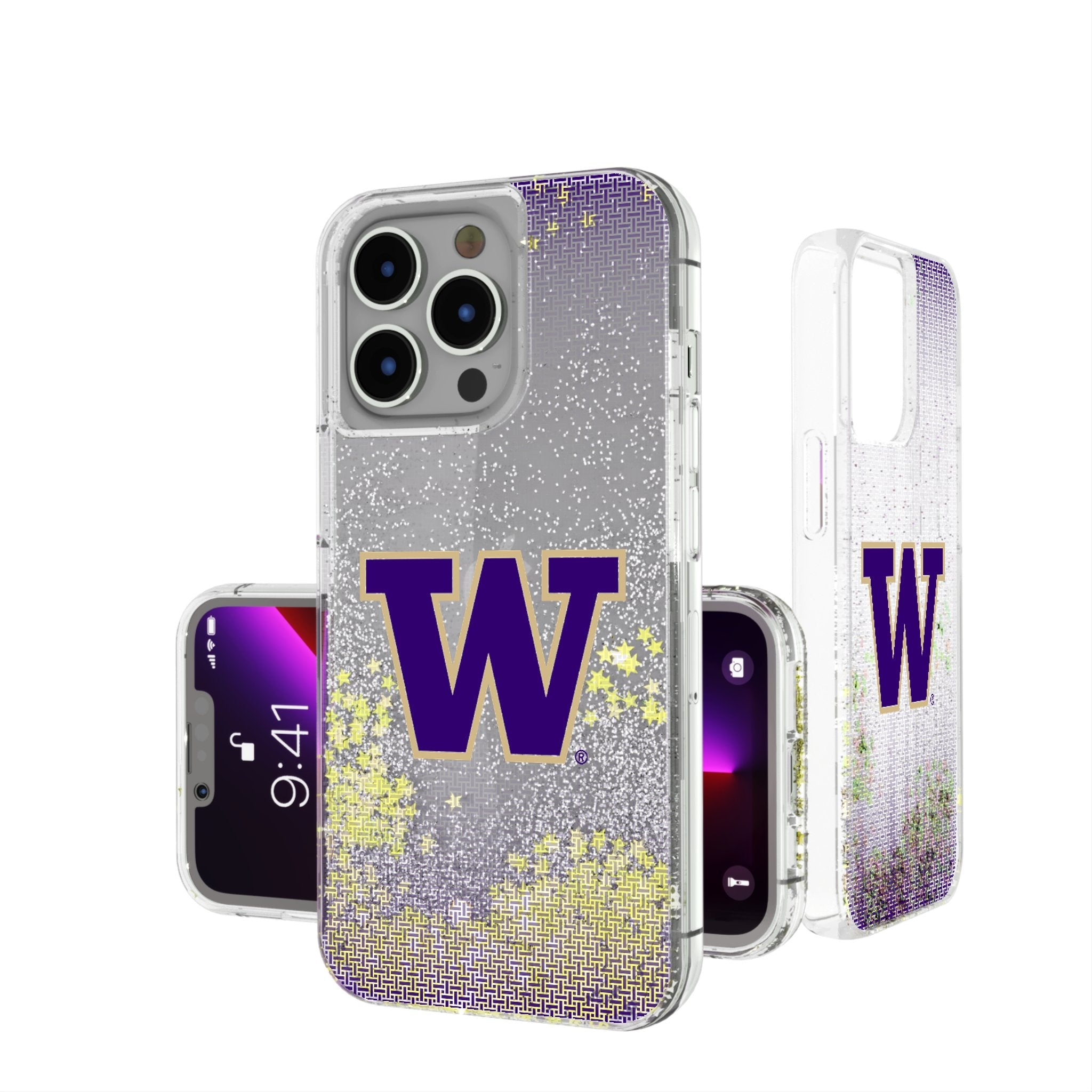 University of Washington Huskies Linen Glitter Phone Case