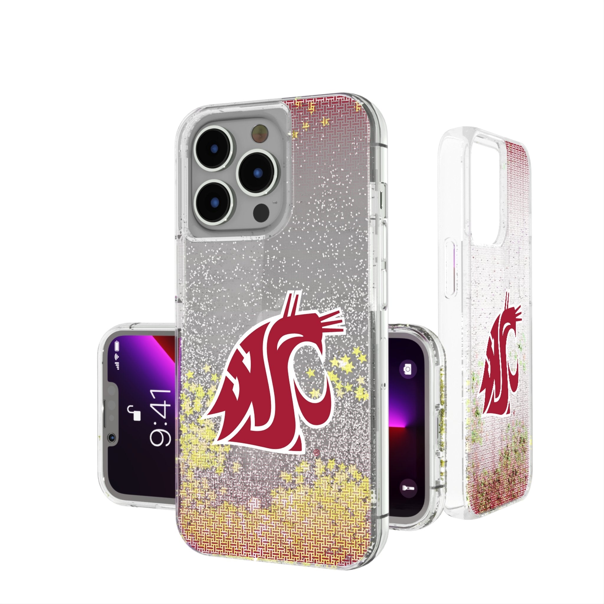 Washington State University Cougars Linen Glitter Phone Case