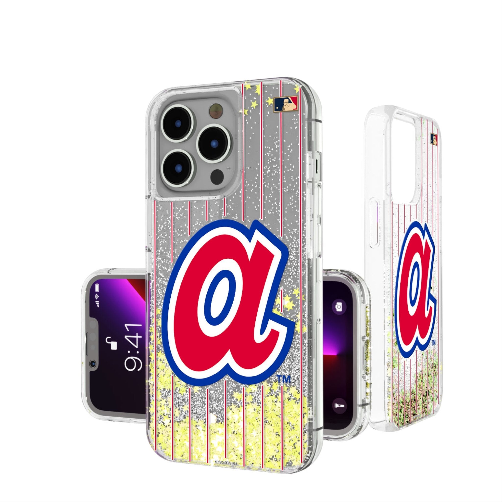 Atlanta Braves 1972-1980 - Cooperstown Collection Pinstripe Glitter Phone Case 1