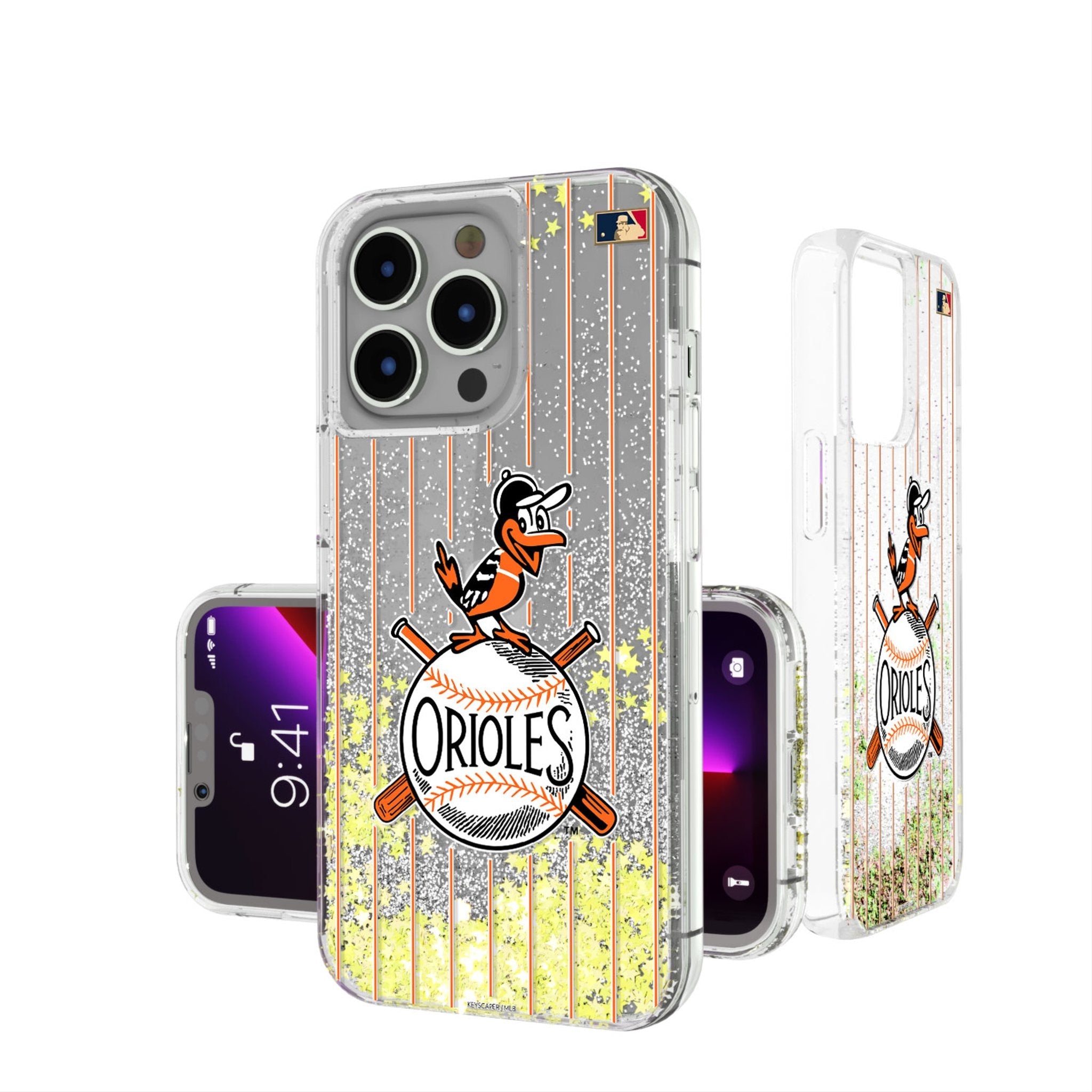 Baltimore Orioles 1954-1963 - Cooperstown Collection Pinstripe Glitter Phone Case