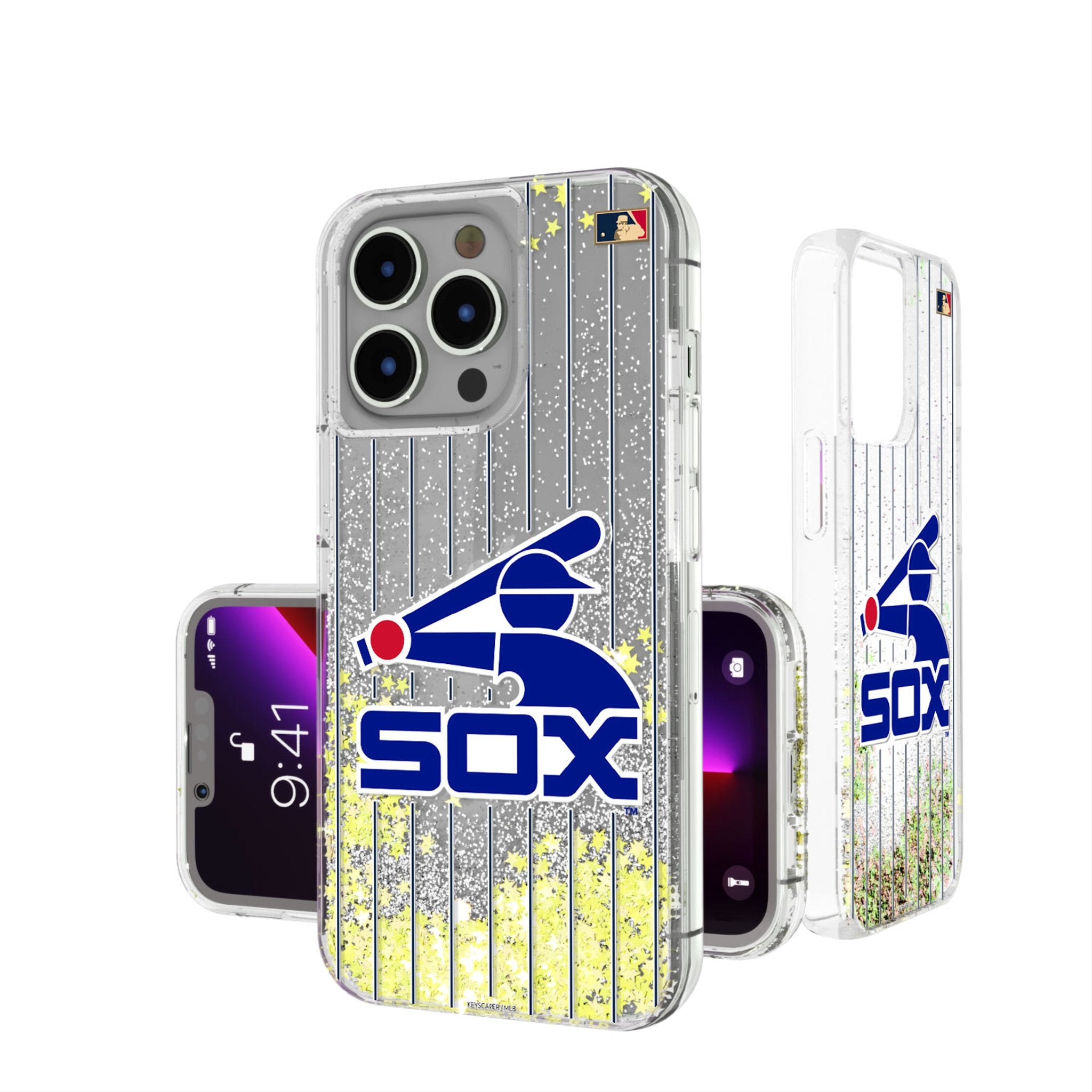 Chicago White Sox 1976-1981 - Cooperstown Collection Pinstripe Glitter Phone Case 1