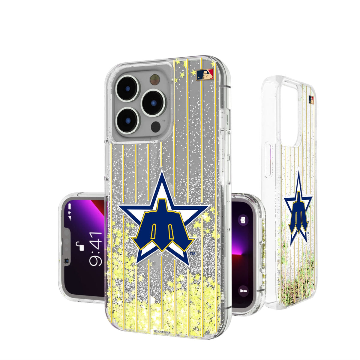 Seattle Mariners 1981-1986 - Cooperstown Collection Pinstripe Glitter Phone Case 1