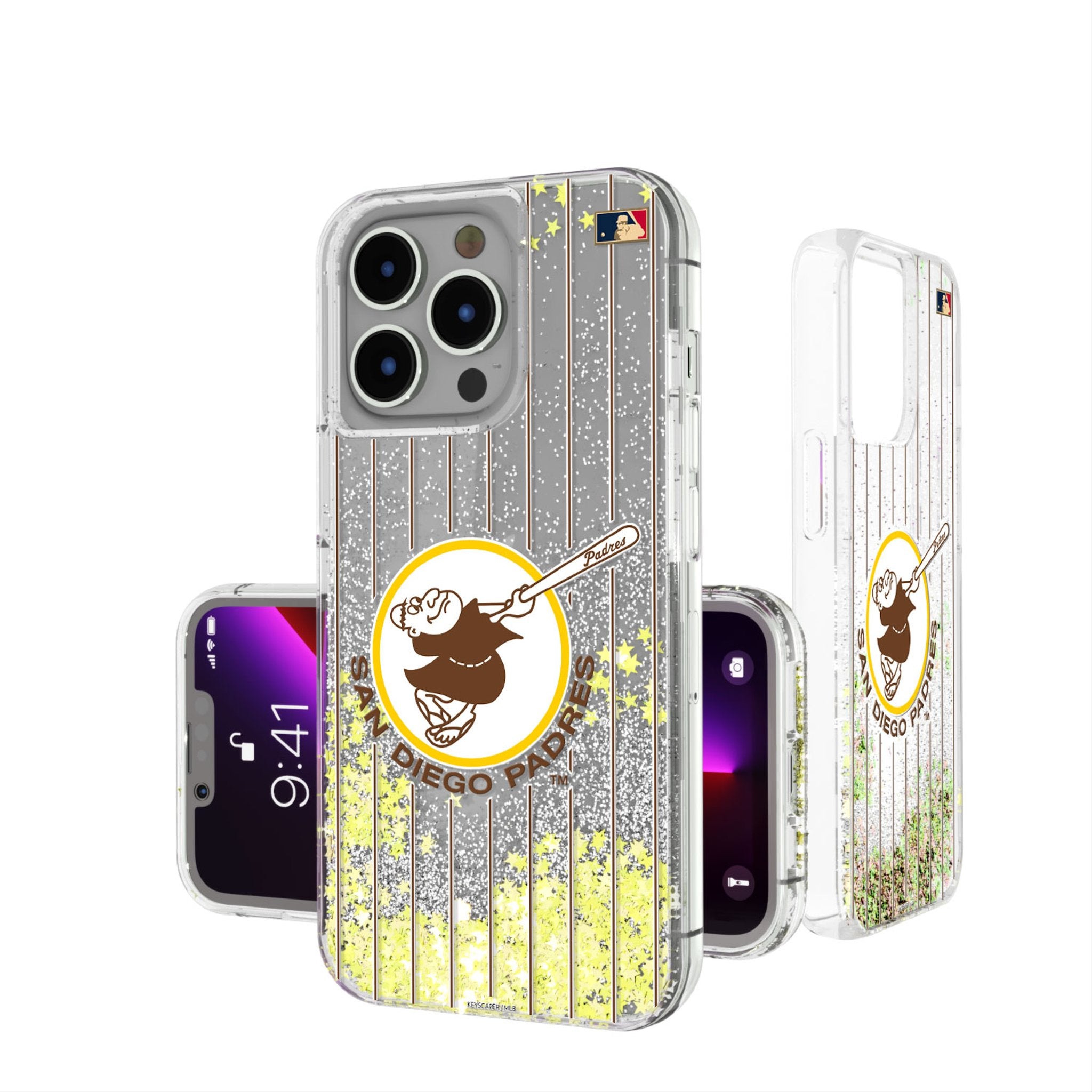 San Diego Padres 1969-1984 - Cooperstown Collection Pinstripe Glitter Phone Case