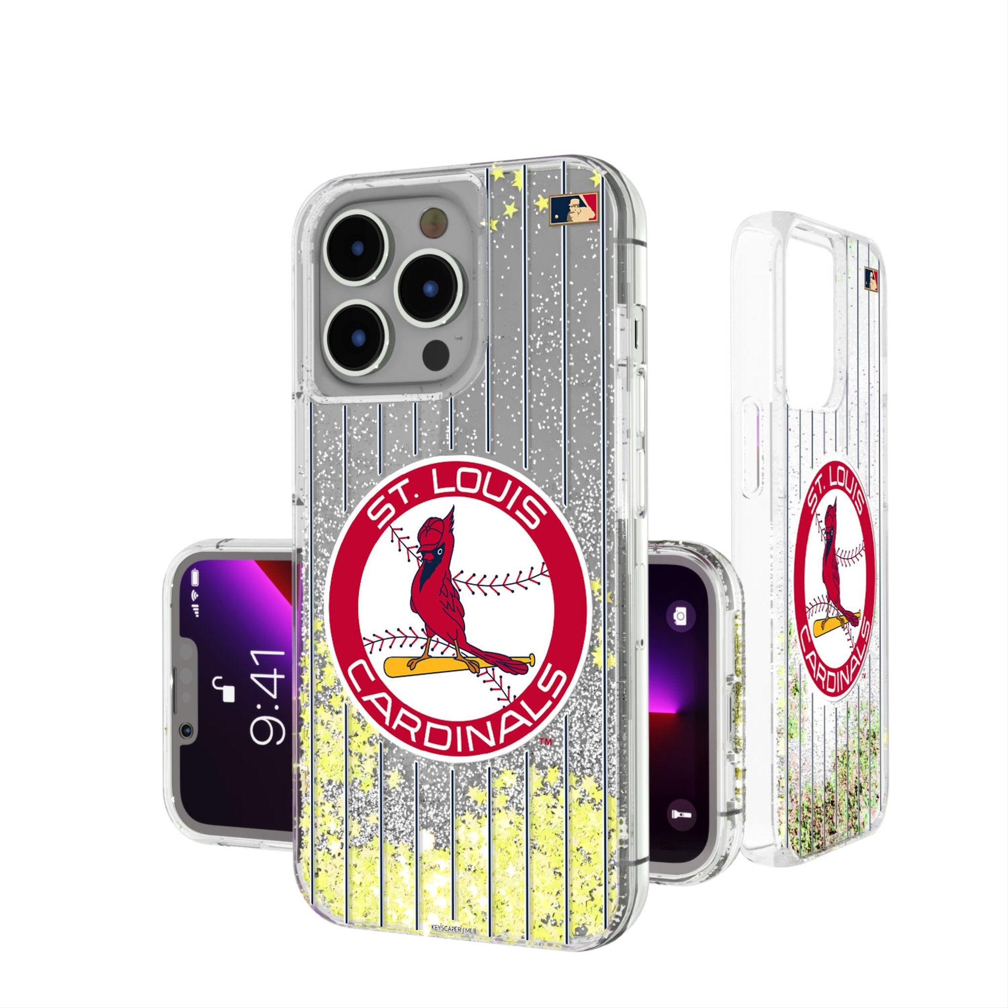 St Louis Cardinals 1966-1997 - Cooperstown Collection Pinstripe Glitter Phone Case 1