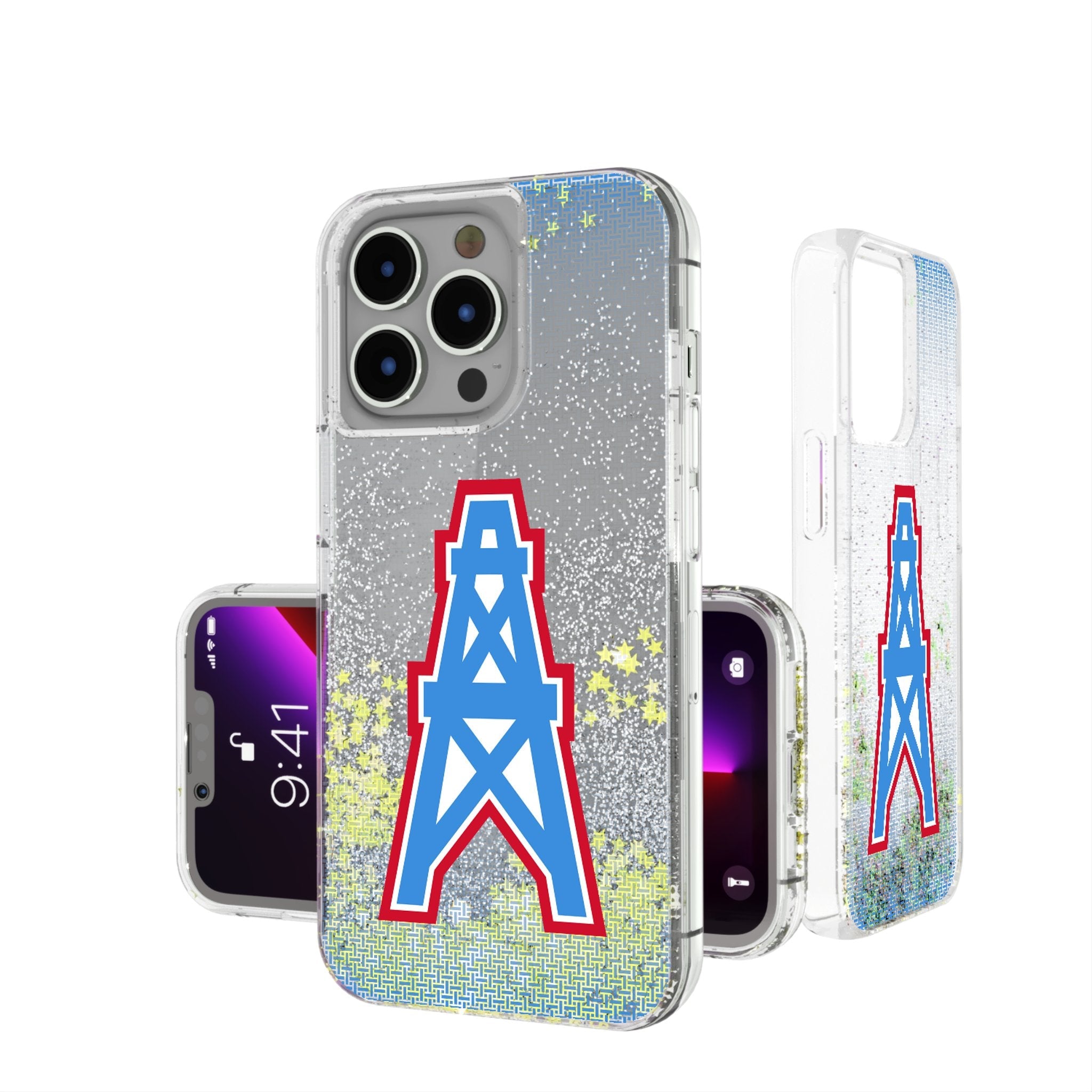 Houston Oilers Historic Collection Linen Glitter Phone Case 1