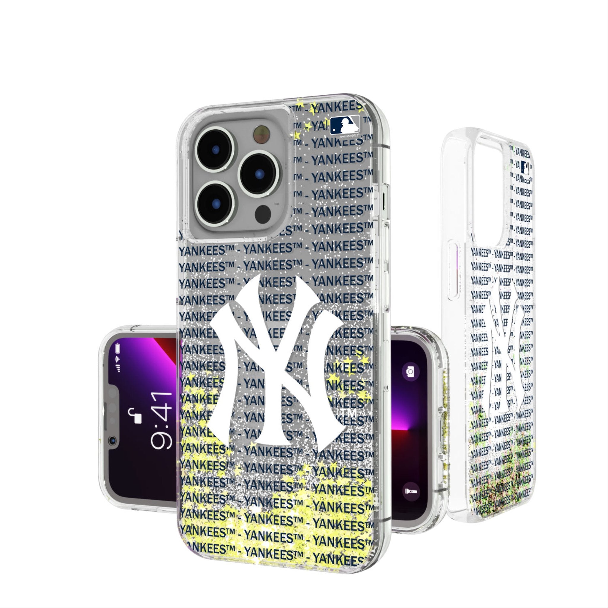 New York Yankees Text Backdrop Glitter Phone Case