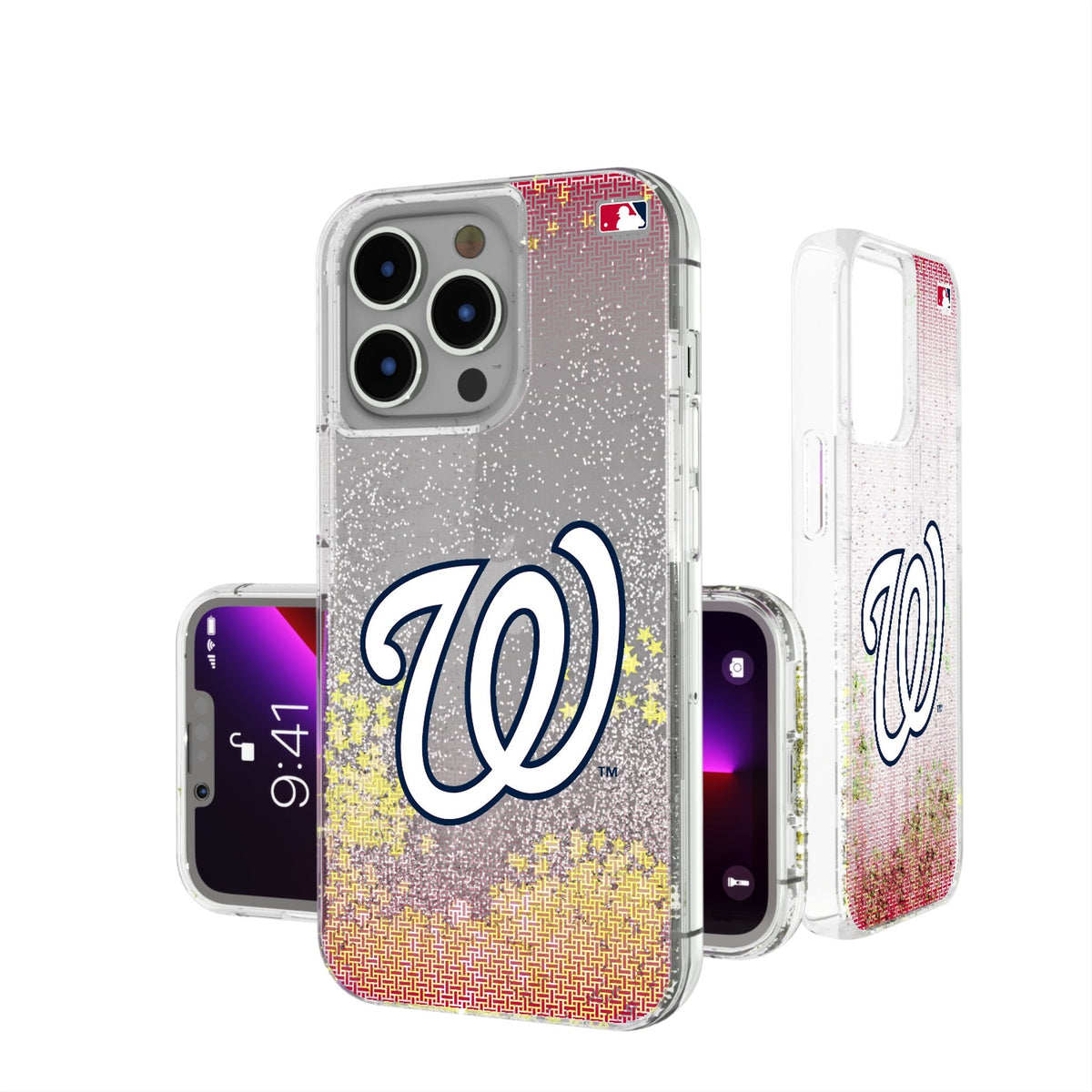 Washington Nationals Linen Glitter Phone Case 1
