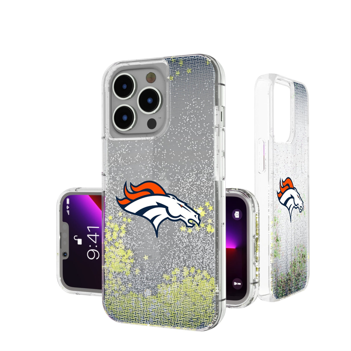 Denver Broncos Linen Glitter Phone Case 1