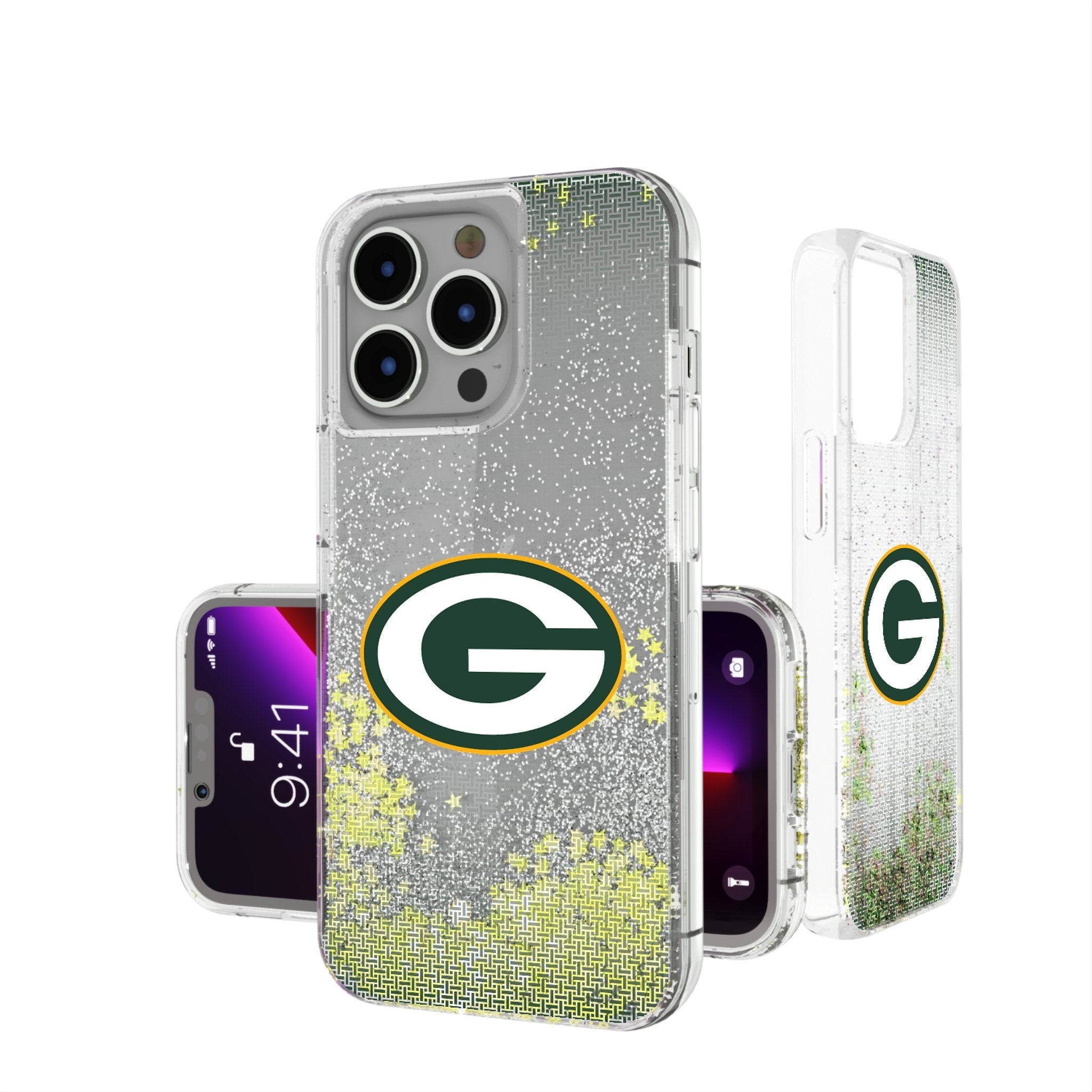 Green Bay Packers Linen Glitter Phone Case 1